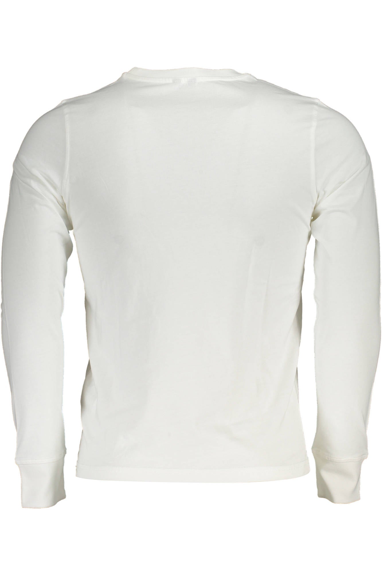 K5115EW_BIANCO_XRE-WHITE – Herren Langarmshirt Weiß mit Rundhalsausschnitt und Logoapplikation – Größe: 2XL – Farbe: Bianco