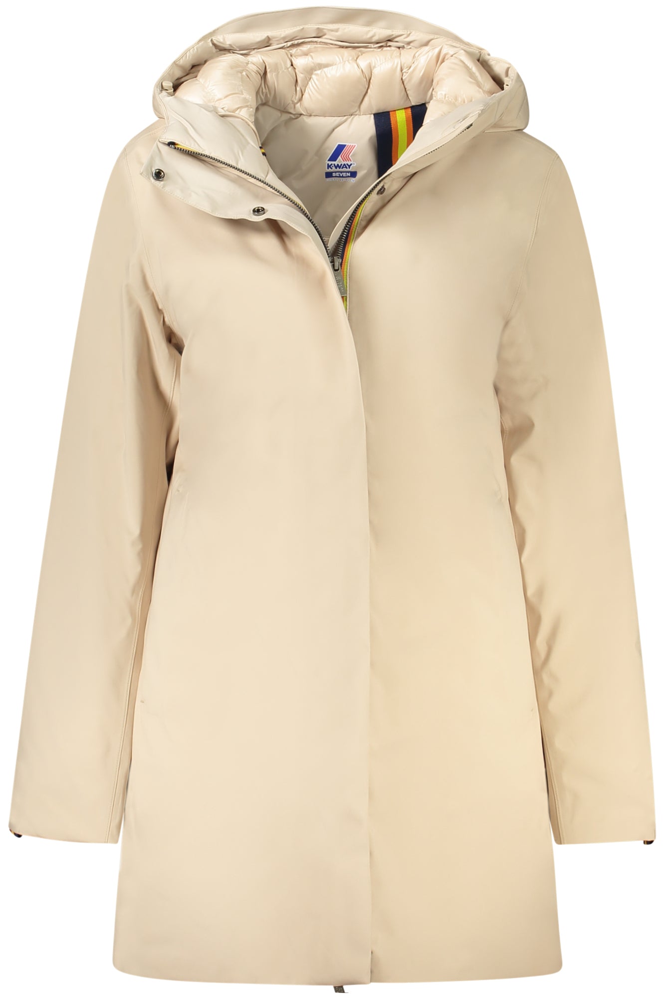 K5136DWMATHIELBONDEDPADDED_BEAR8 – Eleganter Damen Trench beige mit Kapuze - gefüttert und funktional – Größe: S, M, L – Farbe: Beige