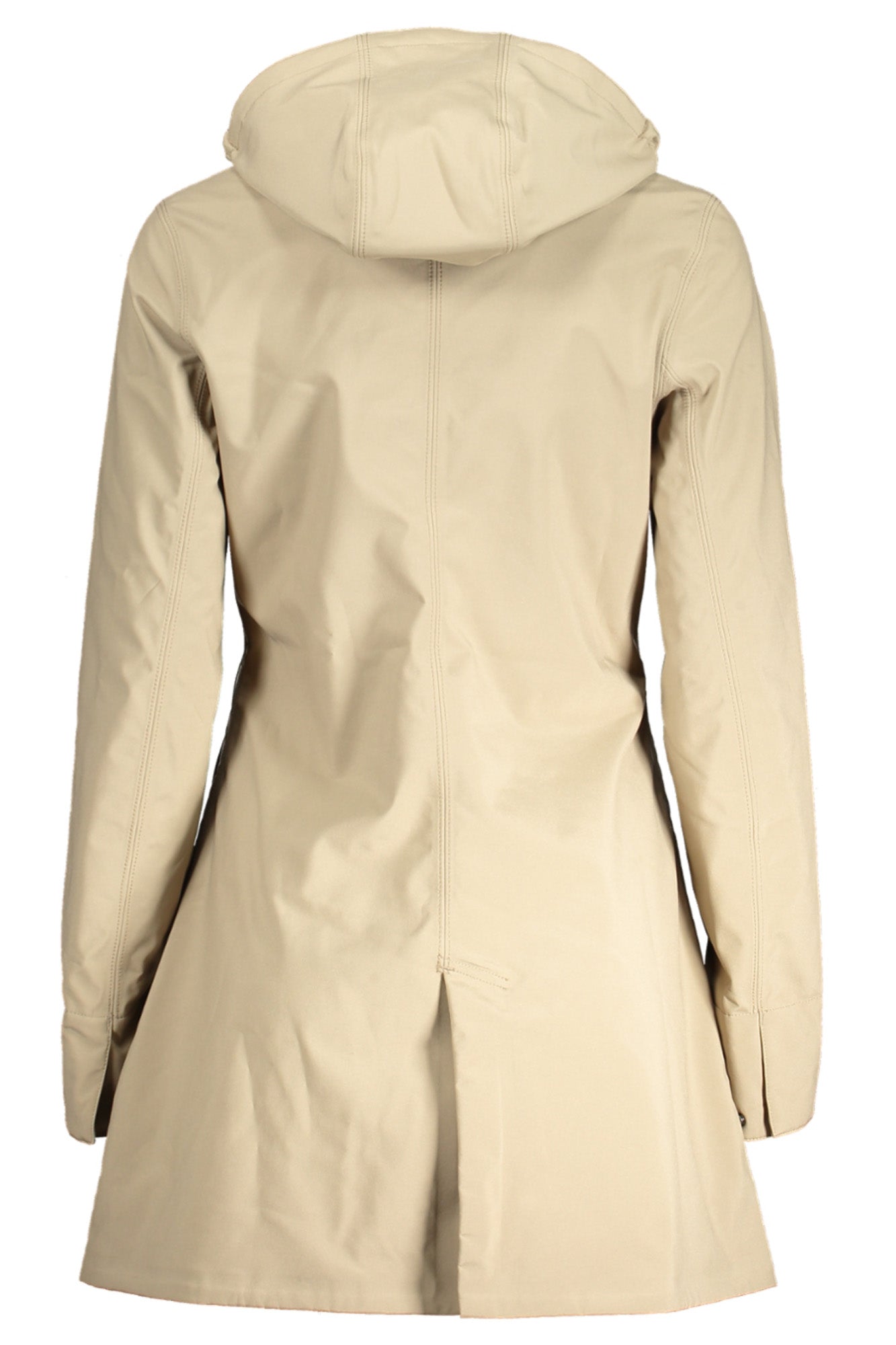K8128SWMATHY_BEAA2 – Eleganter Damen Trenchcoat in Beige mit Kapuze und Reißverschluss – Größe: S – Farbe: Beige