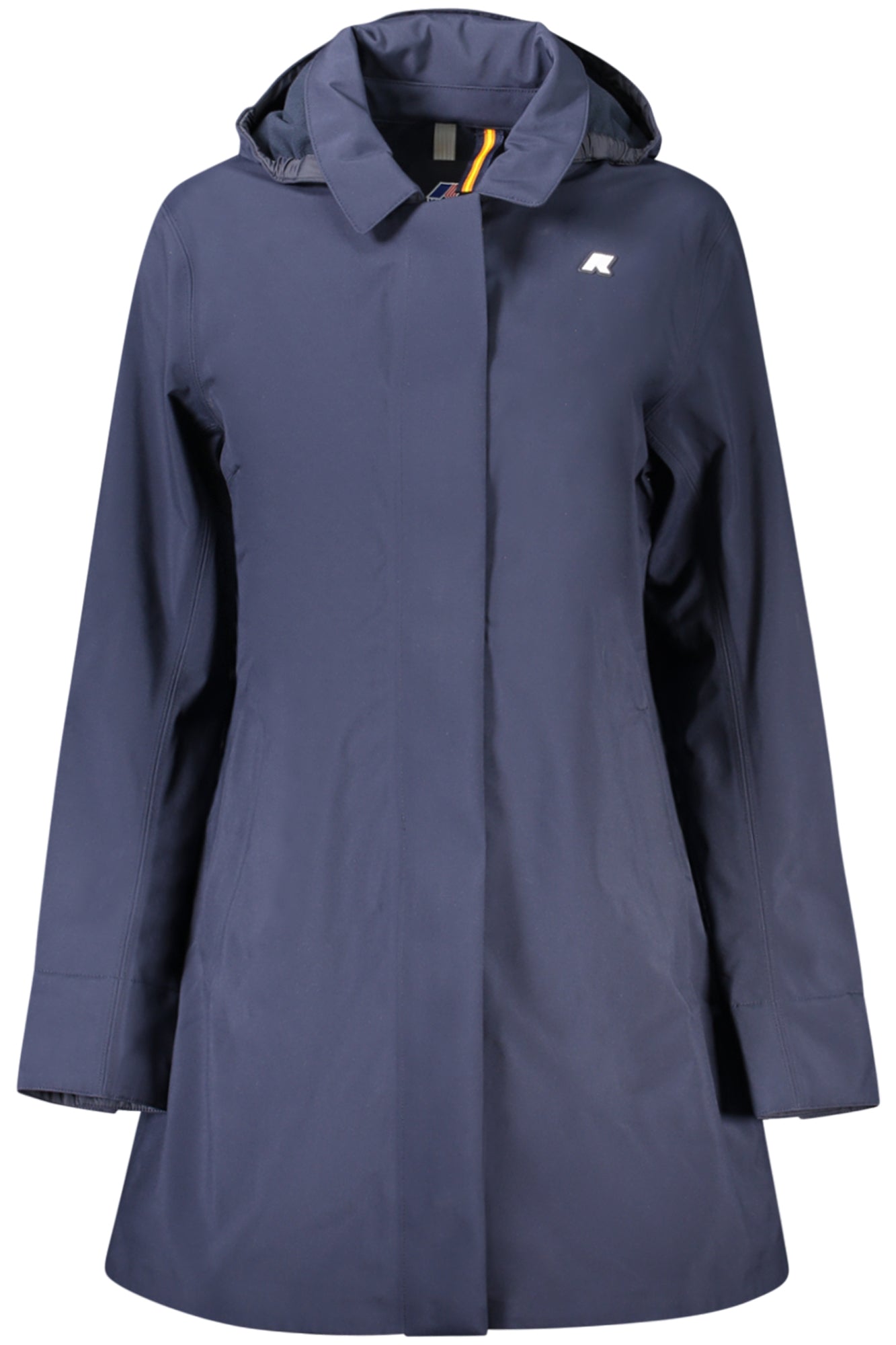 K2148BWMATHYBONDED_BLA2B – Eleganter Damen-Trenchcoat in Blau mit abnehmbarer Kapuze – Größe: XL, S, M, L – Farbe: Blu