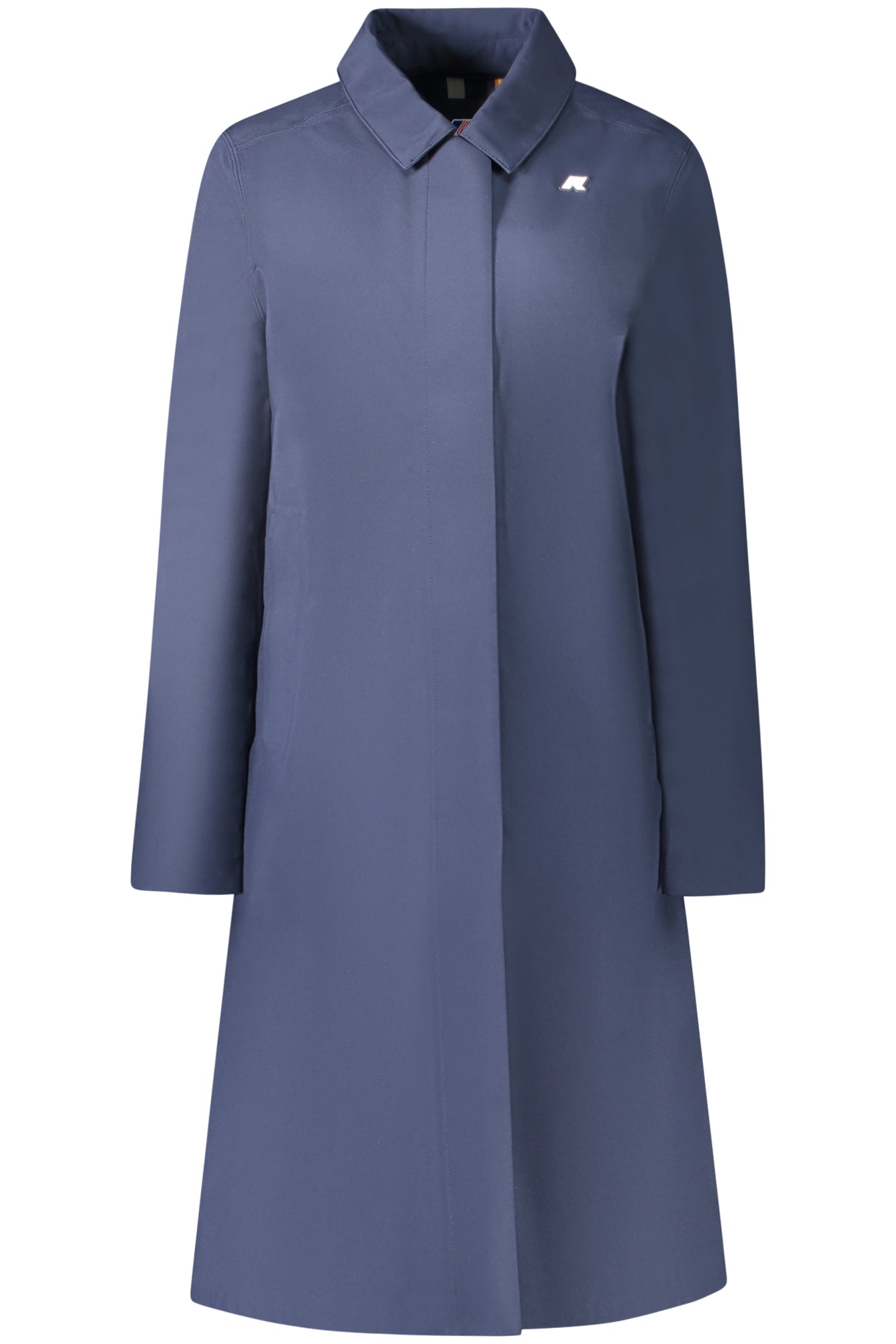 K6117XWSONDREBONDED_BLA2B – Eleganter Damen-Trenchcoat in Blau mit Fleece-Futter und Taschen – Größe: S, M, L – Farbe: Blu