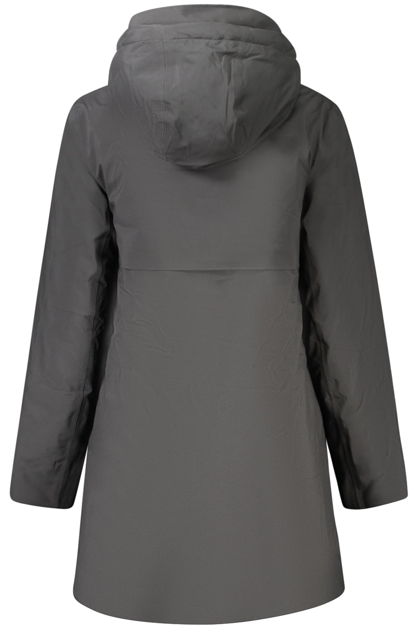 K5136DWMATHIELBONDEDPADDED_NEAT0 – Eleganter Damen-Trenchcoat schwarz, gefüttert mit Kapuze und Taschen – Größe: S, M, L – Farbe: Nero