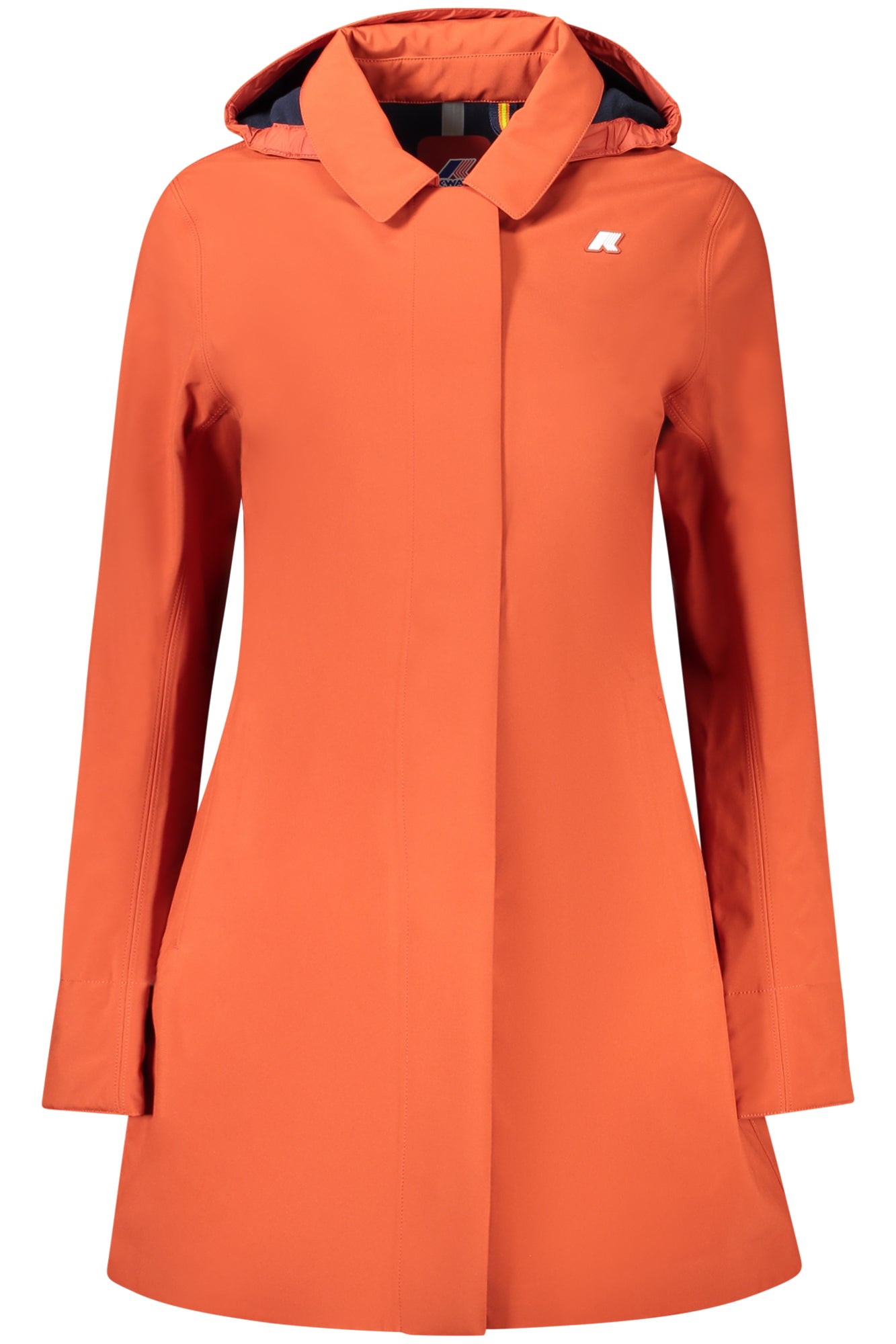 K2148BWMATHYBONDED_ROAS8 – Eleganter Roter Damen Trenchcoat mit Kapuze und Taschen – Größe: L, S, XL, M – Farbe: Rosso