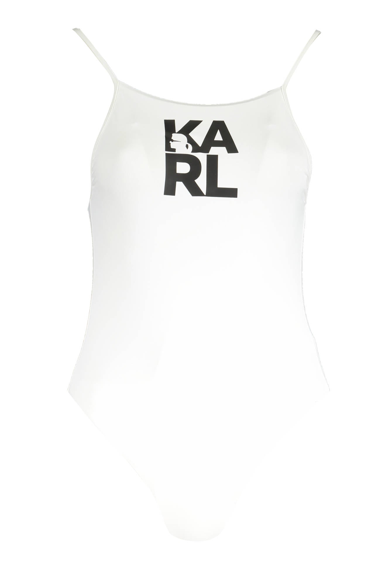 KL22WOP01_BIANCO_WHITE – Eleganter Weißer Damen-Einteiler: Luxuriöse Bademode mit Logo-Print – Größe: XS – Farbe: Bianco