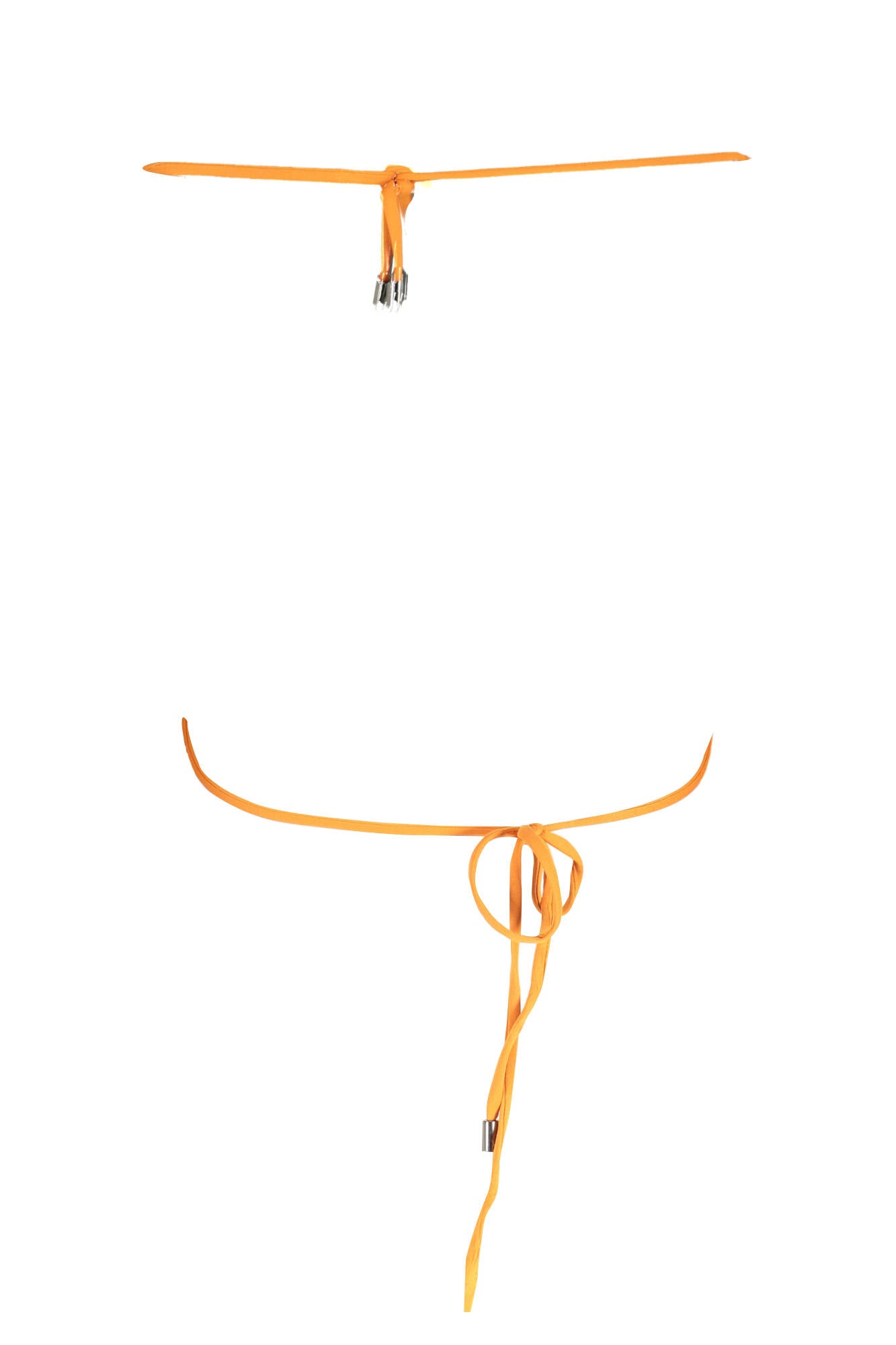 KL22WTP27_ARANCIO_ORANGE – Stylischer Damen-Dreiecksbikini in Orange mit Kontrastdetails – Größe: XS – Farbe: Arancione