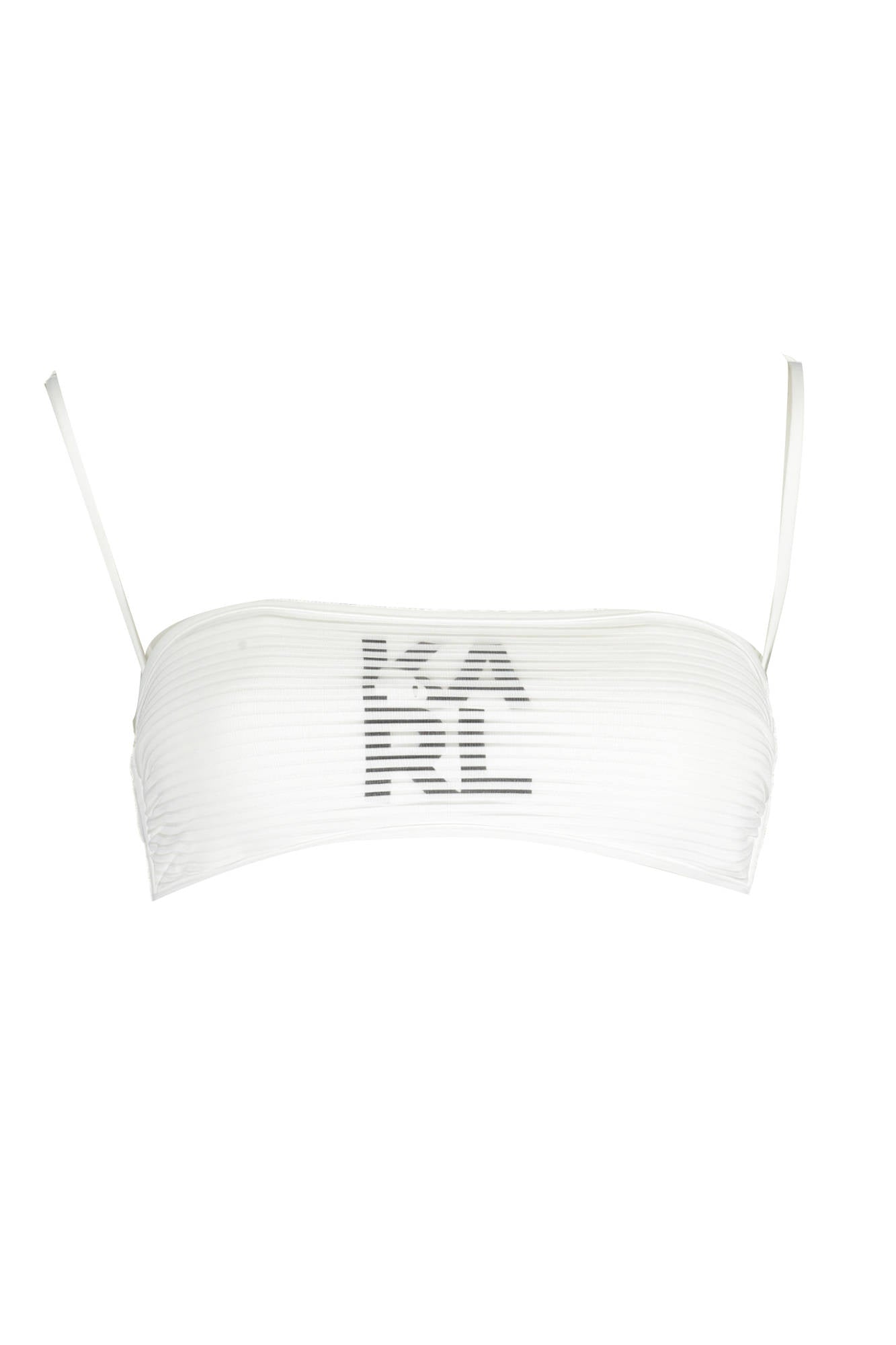 KL22WTP17_BIANCO_WHITE – Eleganter Weißer Bandeau-Bikini mit Kontrastdetails für Damen – Größe: S – Farbe: Bianco