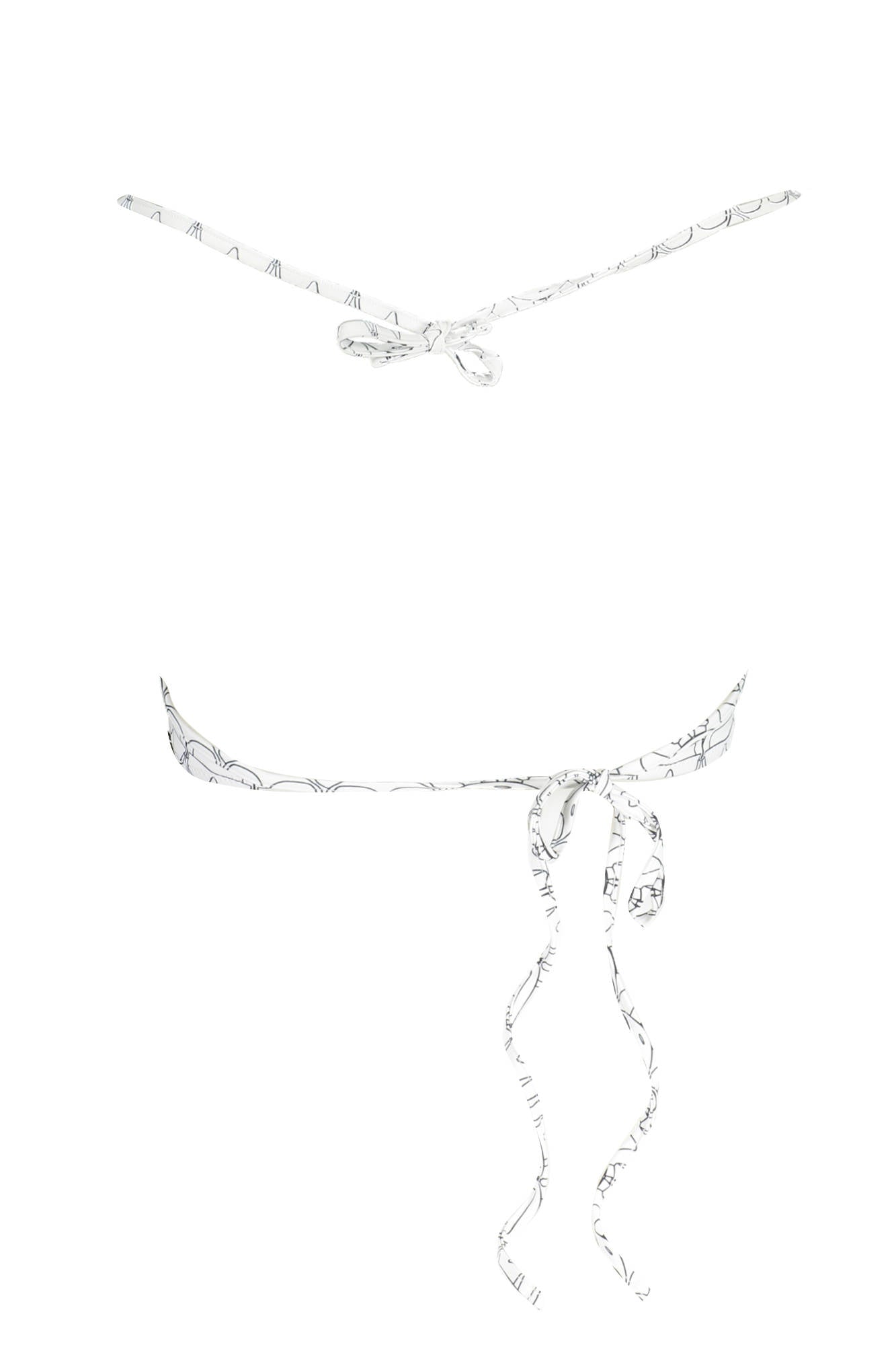 KL22WTP14_BIANCO_WHITE – Weißes Damen Bikini-Top mit Streifen & Kontrastdetails – Größe: XS, S – Farbe: Bianco