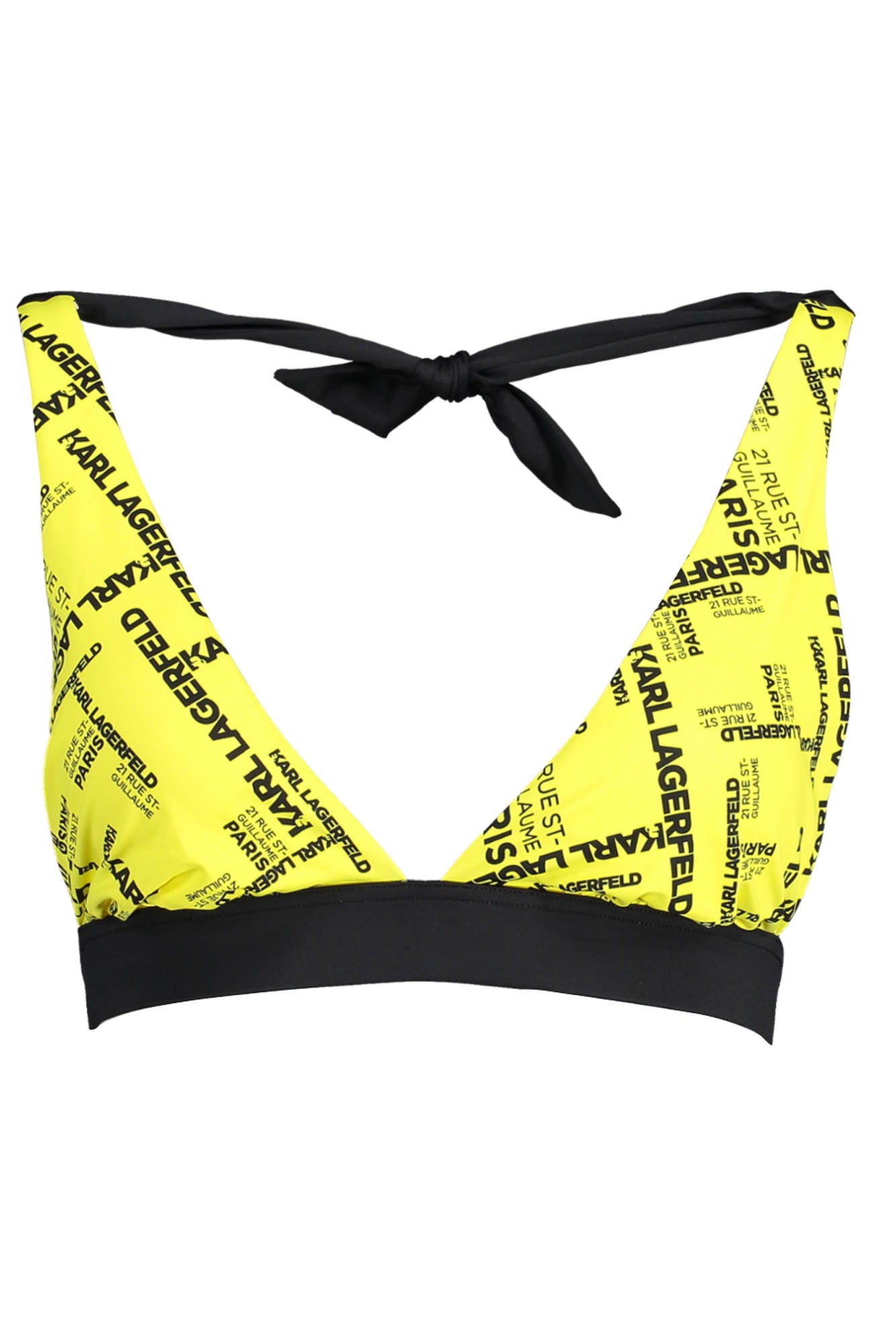 KL20WTP22_GIALLO_YELLOW – Moderner gelber Dreiecksbikini für Damen mit Kontrastdetails – Größe: XS – Farbe: Giallo