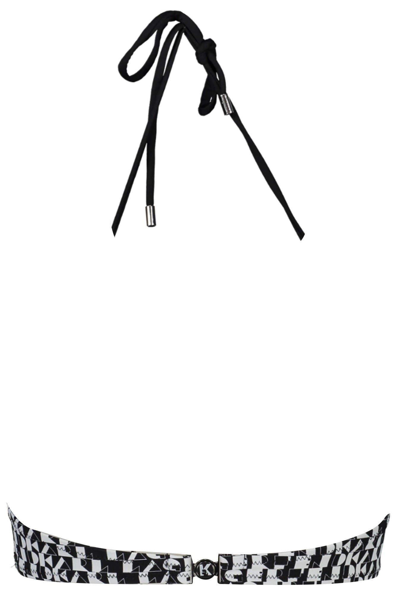 KL20WTP28_NERO_BLACK – Elegantes Schwarz: Damen-Balkon-Bikini mit Kontrast & Logo-Druck – Größe: XS – Farbe: Nero