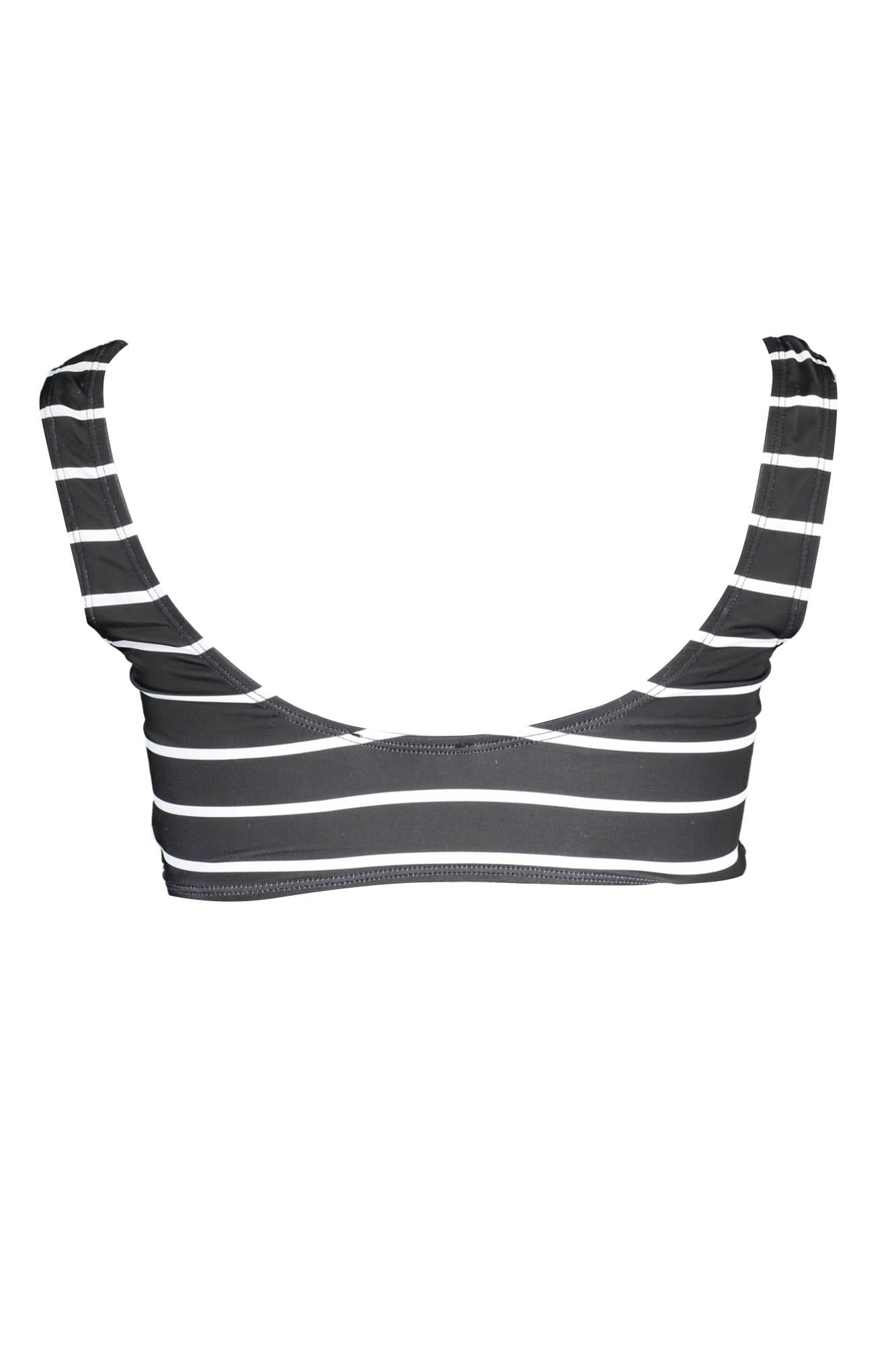 KL22WTP16_NERO_BLACK – Stylisches Schwarzes Damen Badeoberteil mit Print und Logo – Größe: XS, S – Farbe: Nero
