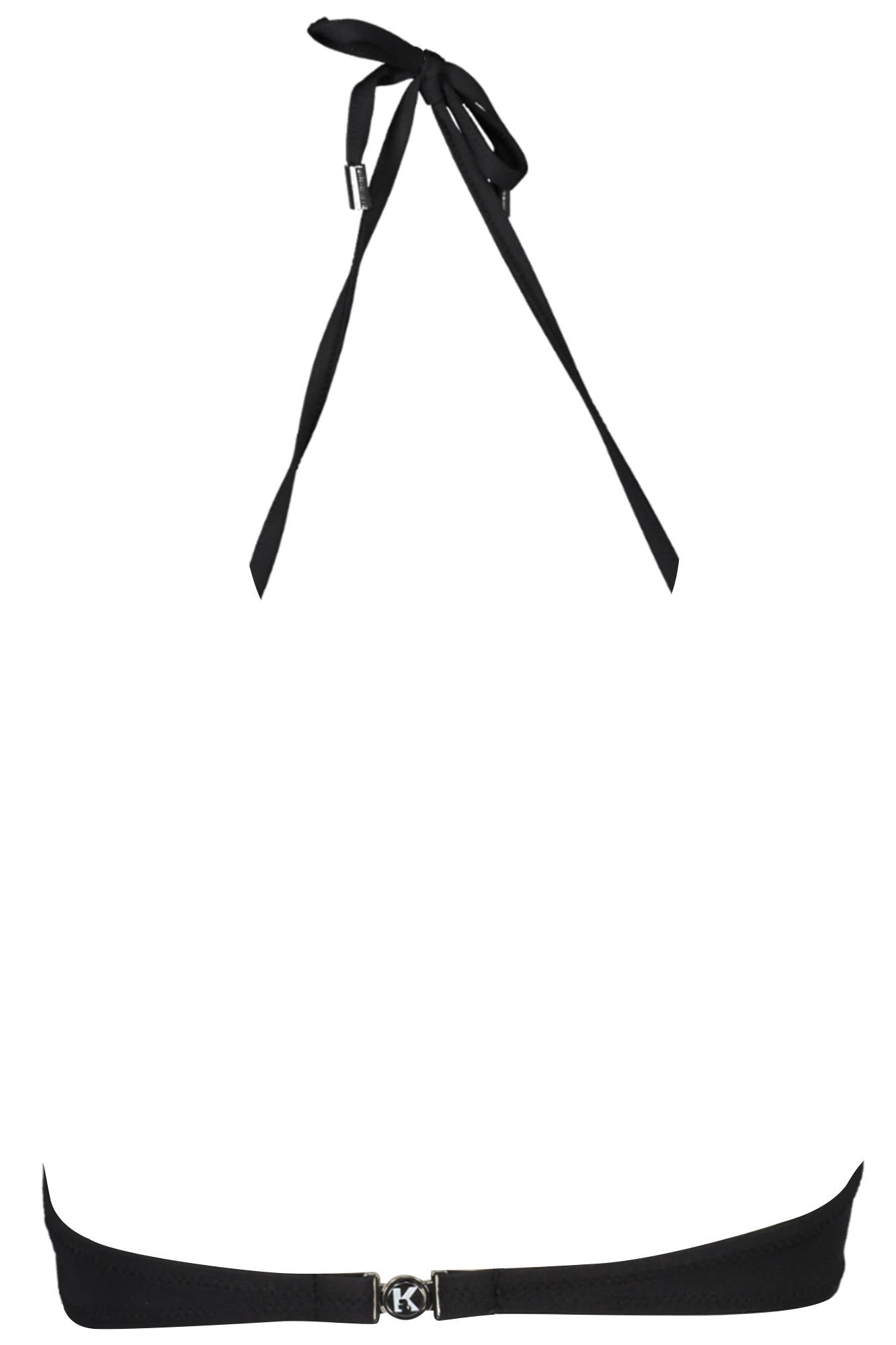 KL20WTP23_NERO_BLACK – Elegantes Damen Bikini-Oberteil in Schwarz mit Streifen und Kontrast. – Größe: XS, S, M – Farbe: Nero