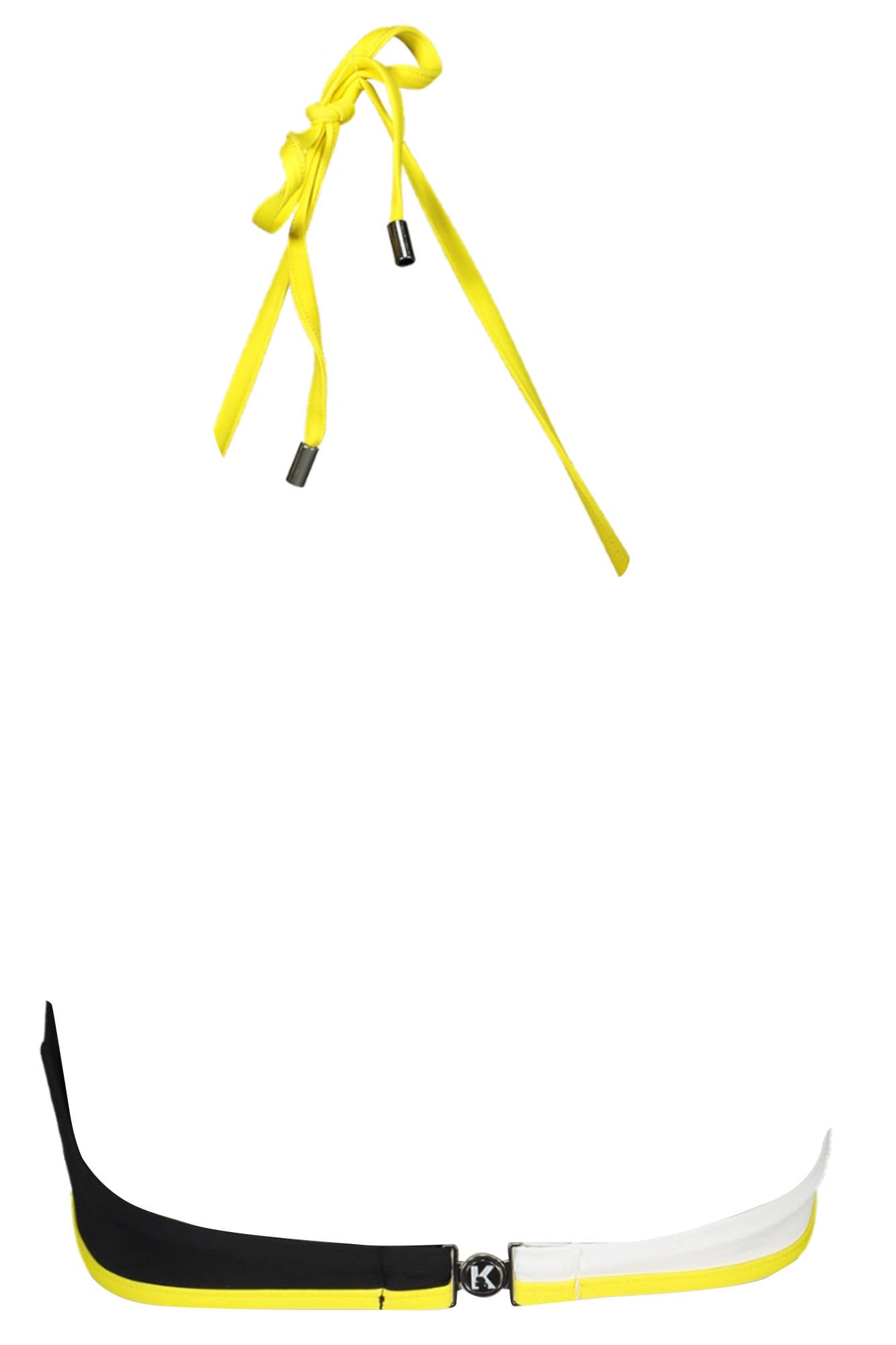 KL20WTP07_NERO_BLACK – Damen Dreieck-Bikini Schwarz mit Kontrastdetails und Logo-Print – Größe: XS, S, M – Farbe: Nero