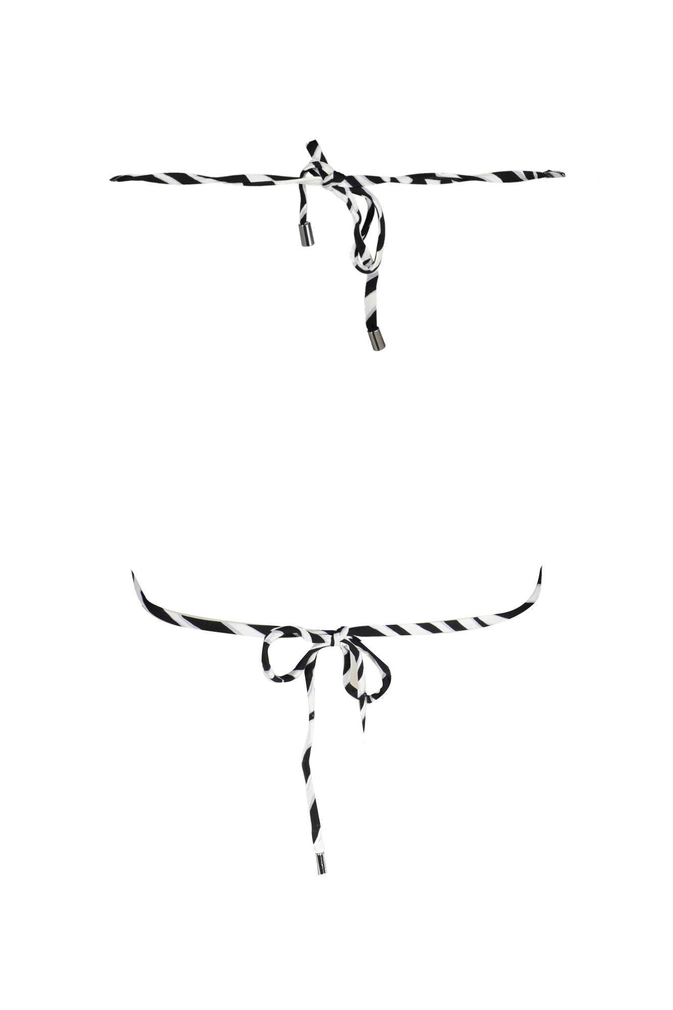 KL22WTP23_NERO_ONLY-ONE-COLOUR – Schwarzes Damen-Dreieck-Bikinioberteil mit Kontrasten und Logo – Größe: XS – Farbe: Nero