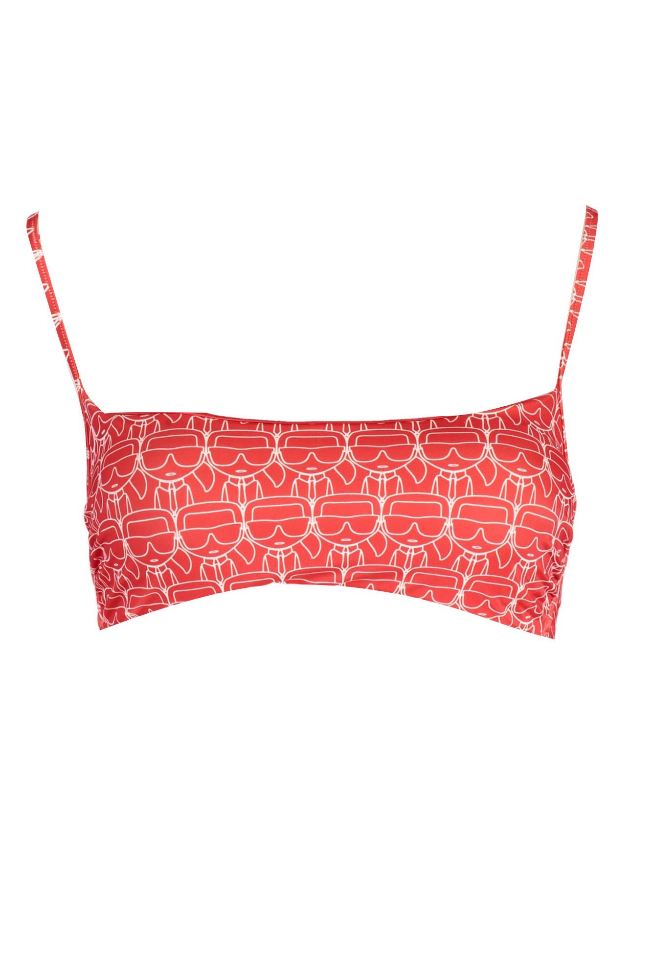 KL22WTP14_ROSSO_RED – Stylisches Rotes Bikini-Oberteil für Damen mit Kontrastdetails – Größe: XS, S – Farbe: Rosso