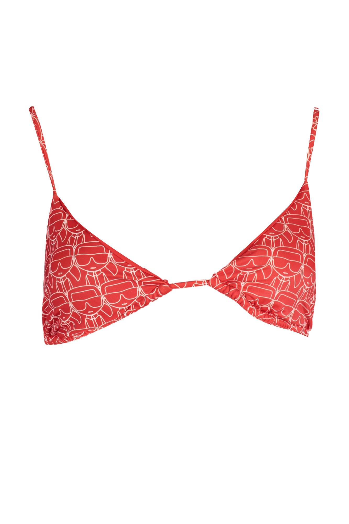KL22WTP13_ROSSO_RED – Elegantes Damen Oberteil: Roter Dreiecksbikini mit Kontrasten – Größe: XS – Farbe: Rosso