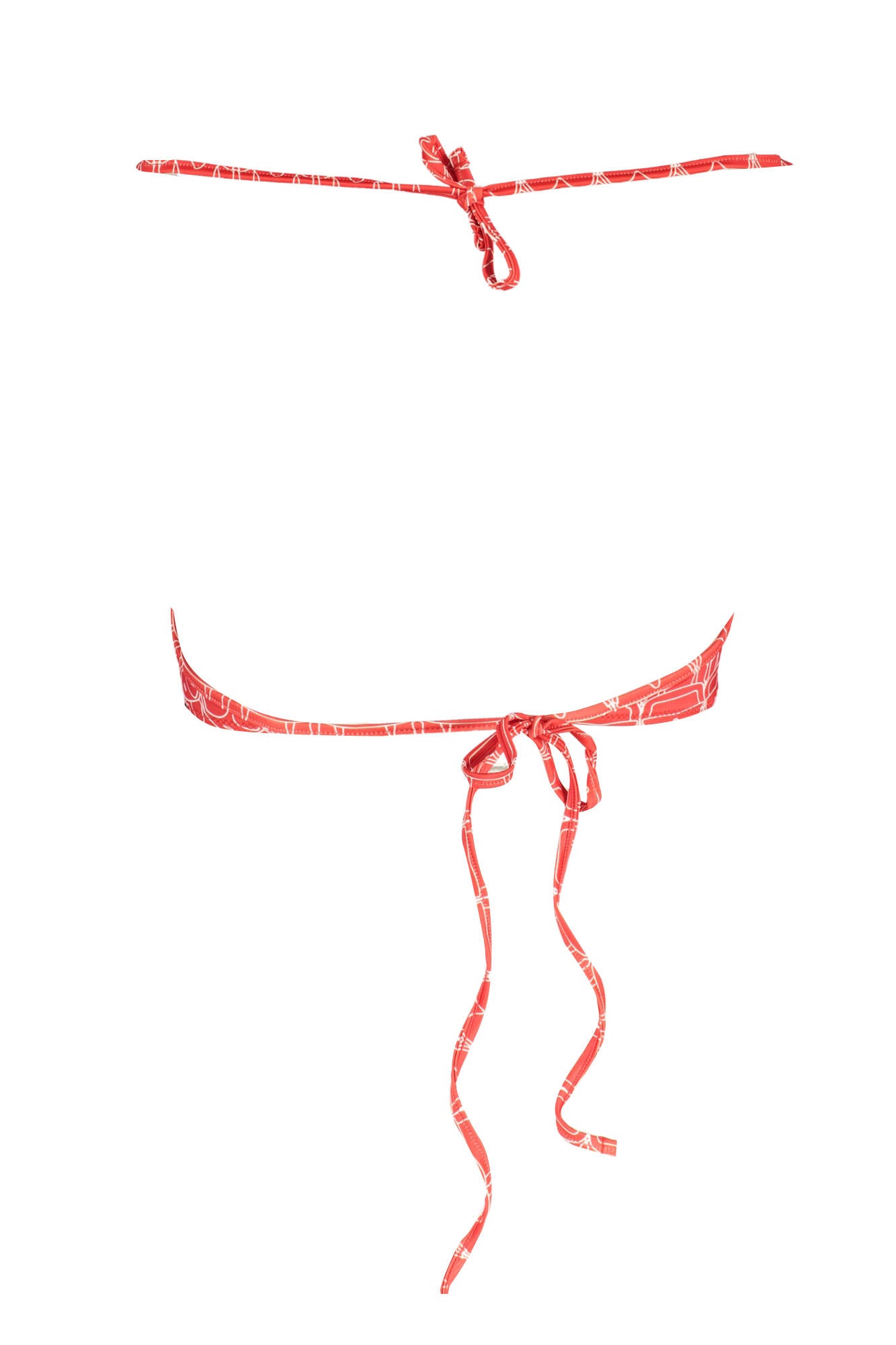 KL22WTP14_ROSSO_RED – Stylisches Rotes Bikini-Oberteil für Damen mit Kontrastdetails – Größe: XS, S – Farbe: Rosso