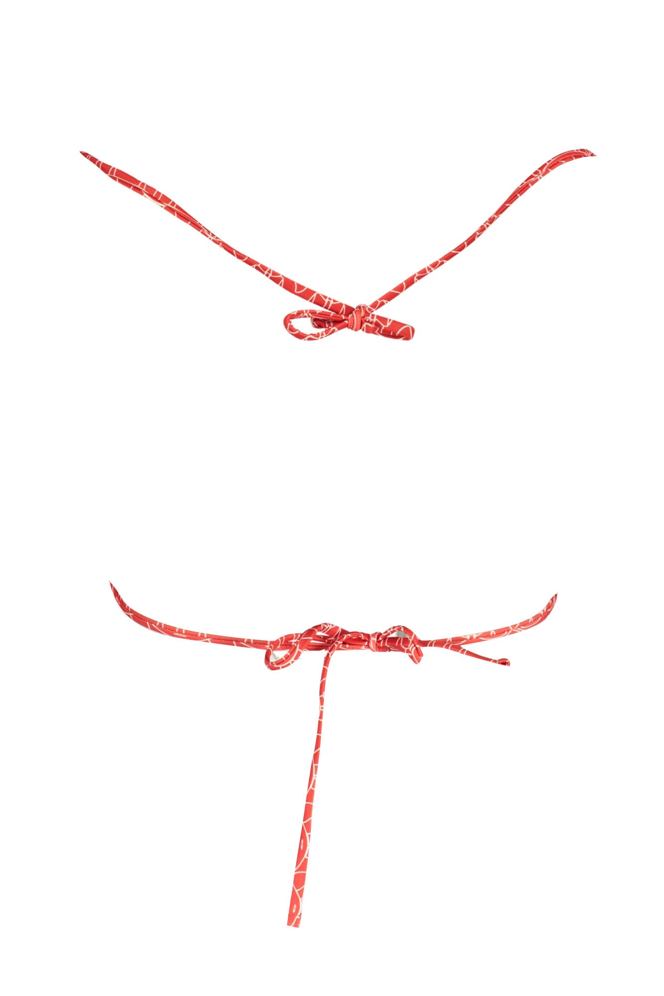 KL22WTP13_ROSSO_RED – Elegantes Damen Oberteil: Roter Dreiecksbikini mit Kontrasten – Größe: XS – Farbe: Rosso