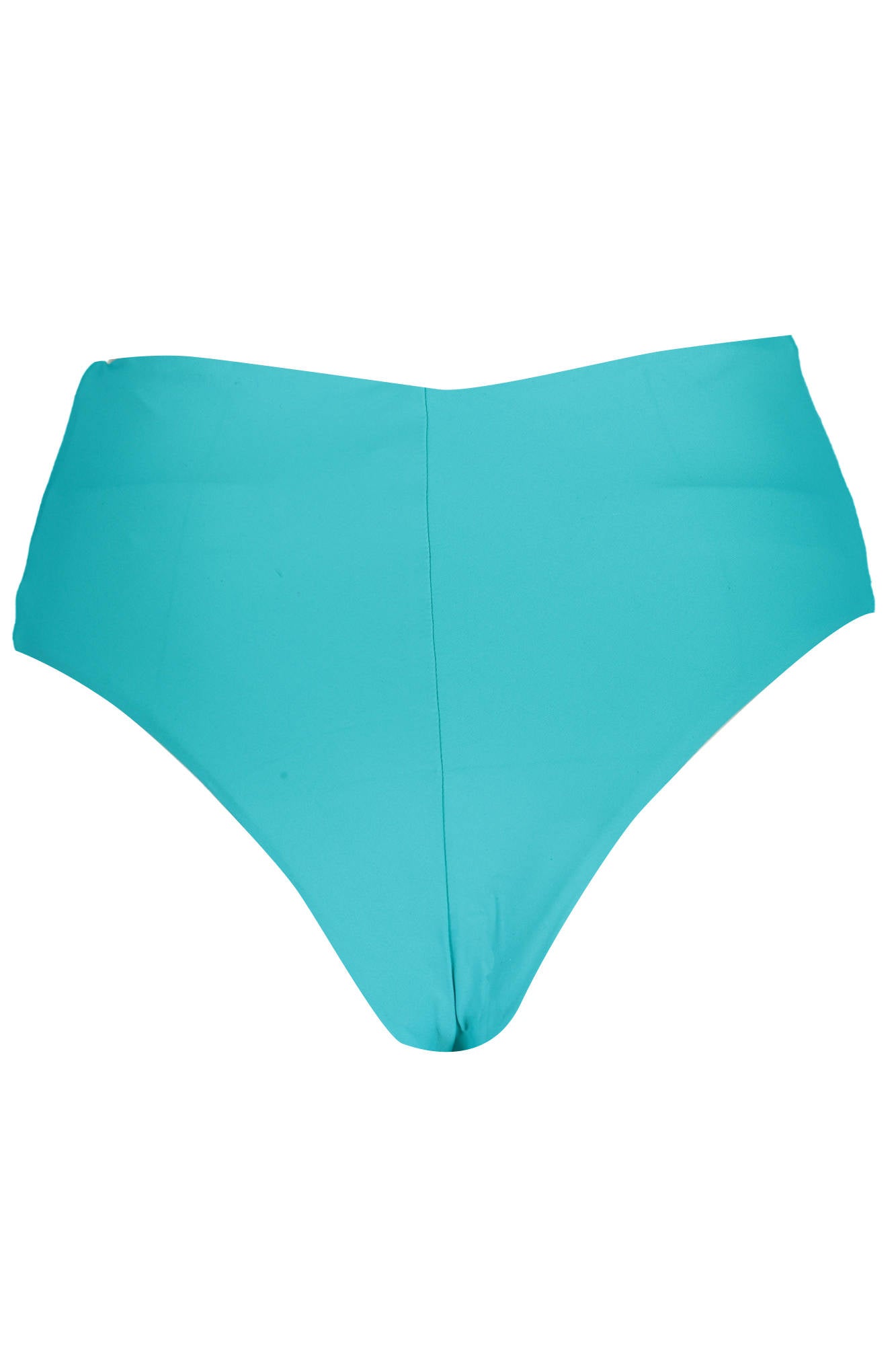 KL22WBT28_AZZURRO_CERAMIC – Eleganter blauer Damen-Strand-Slip mit Kontrastdetails und Applikation – Größe: XS, S, M – Farbe: Azzurro