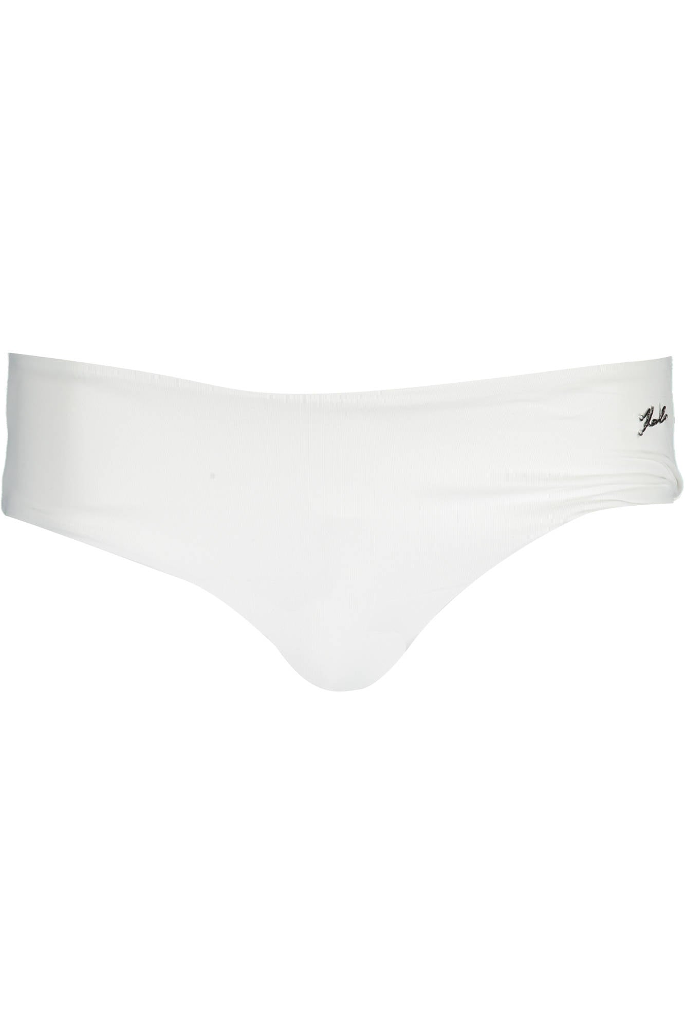 KL22WBT04_BIANCO_WHITE – Elegante Damen-Badekleidung in Weiß mit Logo-Applikation – Größe: XS, S, M – Farbe: Bianco