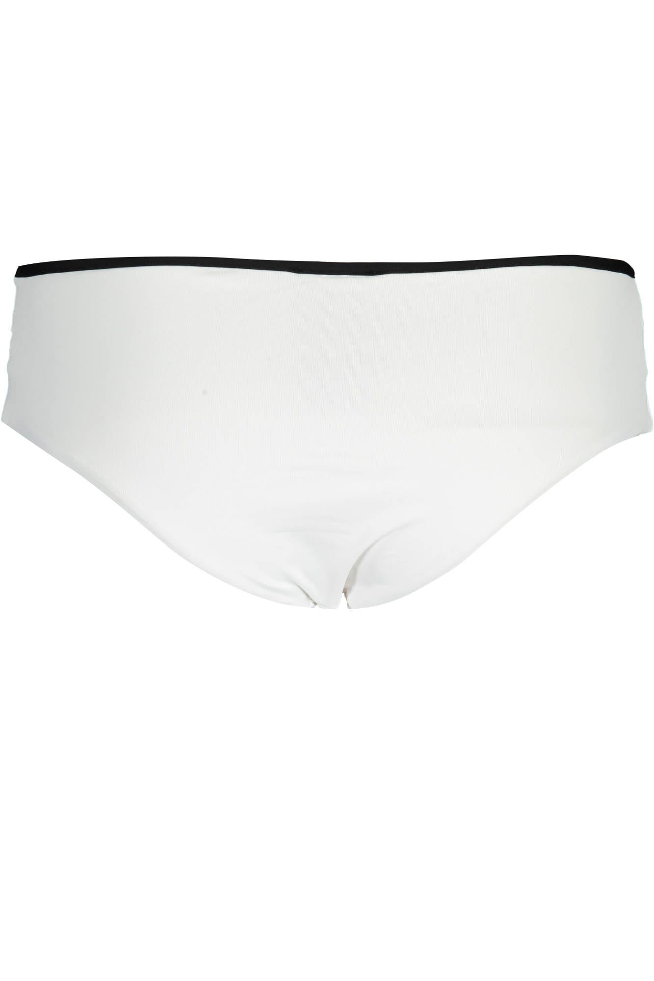 KL22WBT12_BIANCO_WHITE – Damen Badehose Weiß: Gefüttert mit Kontrastdetails & Print-Design – Größe: XS – Farbe: Bianco