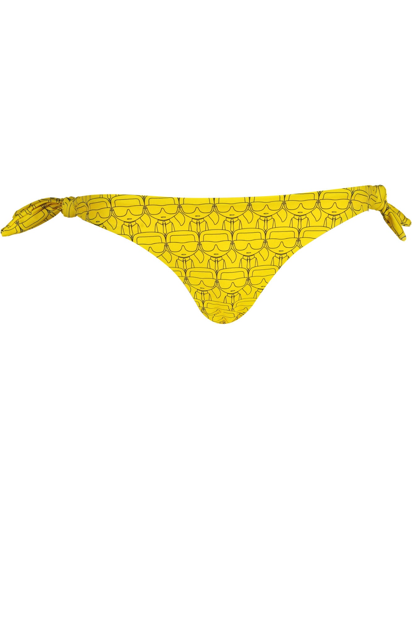 KL22WBT14_GIALLO_YELLOW – Stylische gelbe Damen-Badehose mit Bindebändern und Kontrastdetails – Größe: XS, S, M – Farbe: Giallo