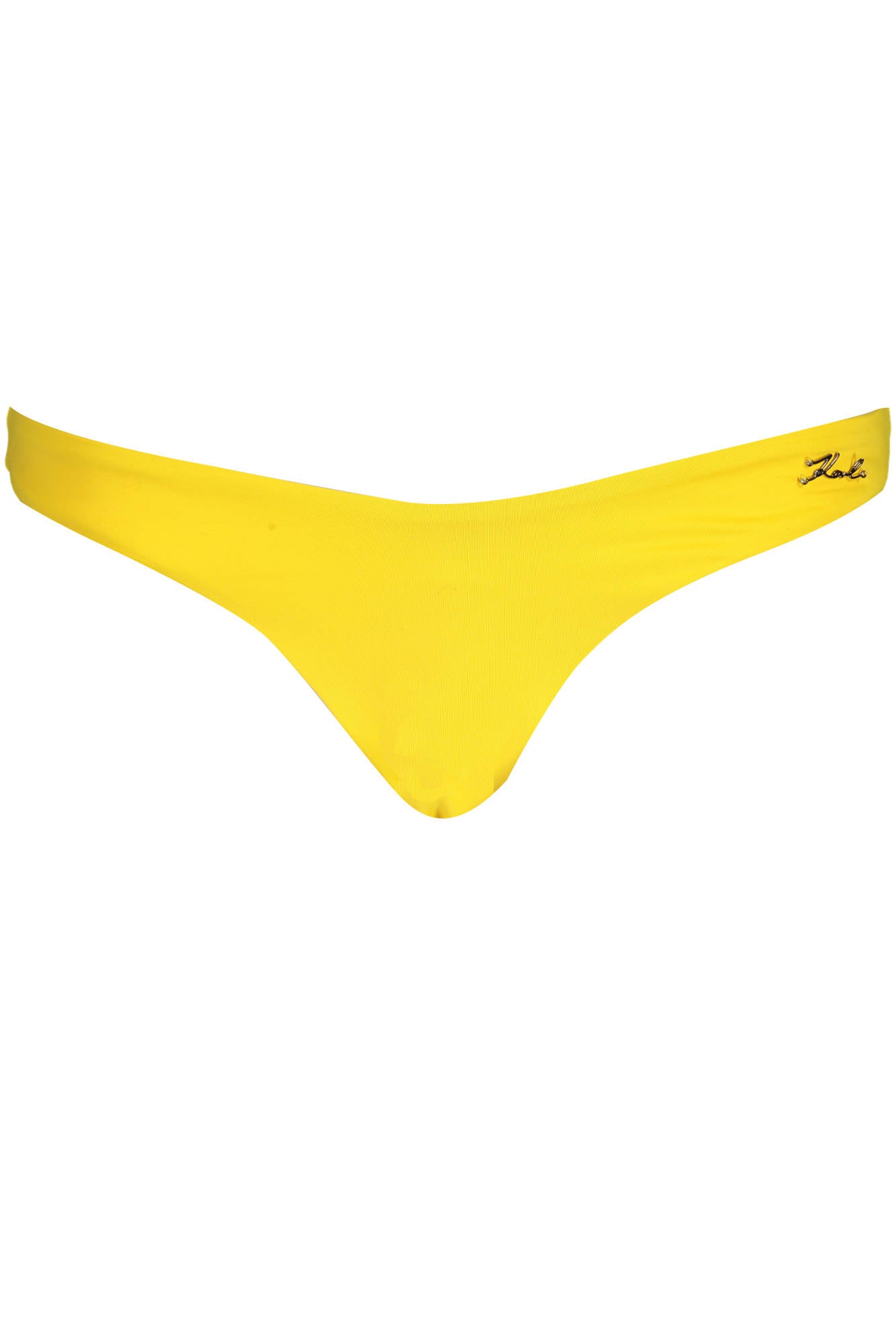KL22WBT01_GIALLO_YELLOW – Gelbe Damen-Badehose mit Logo & Applikation – Gefütterter Komfort – Größe: S, M, L, XS – Farbe: Giallo