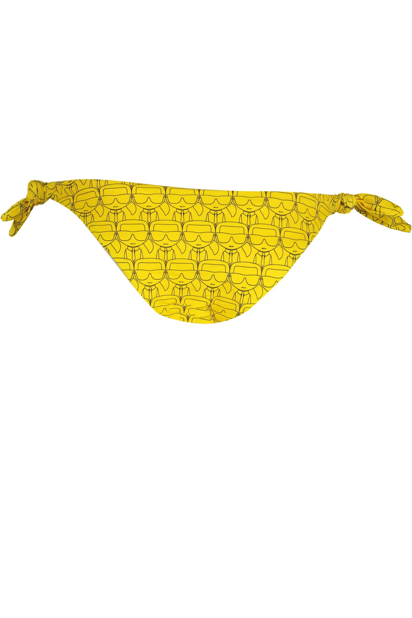 KL22WBT14_GIALLO_YELLOW – Stylische gelbe Damen-Badehose mit Bindebändern und Kontrastdetails – Größe: XS, S, M – Farbe: Giallo