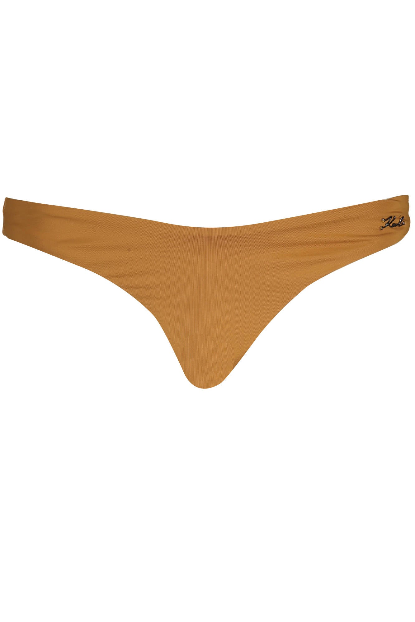 KL22WBT01_MARRONE_BROWN – Braune Damen-Badehose mit Innenfutter und Logo-Applikation entdecken – Größe: XS, S, L – Farbe: Marrone
