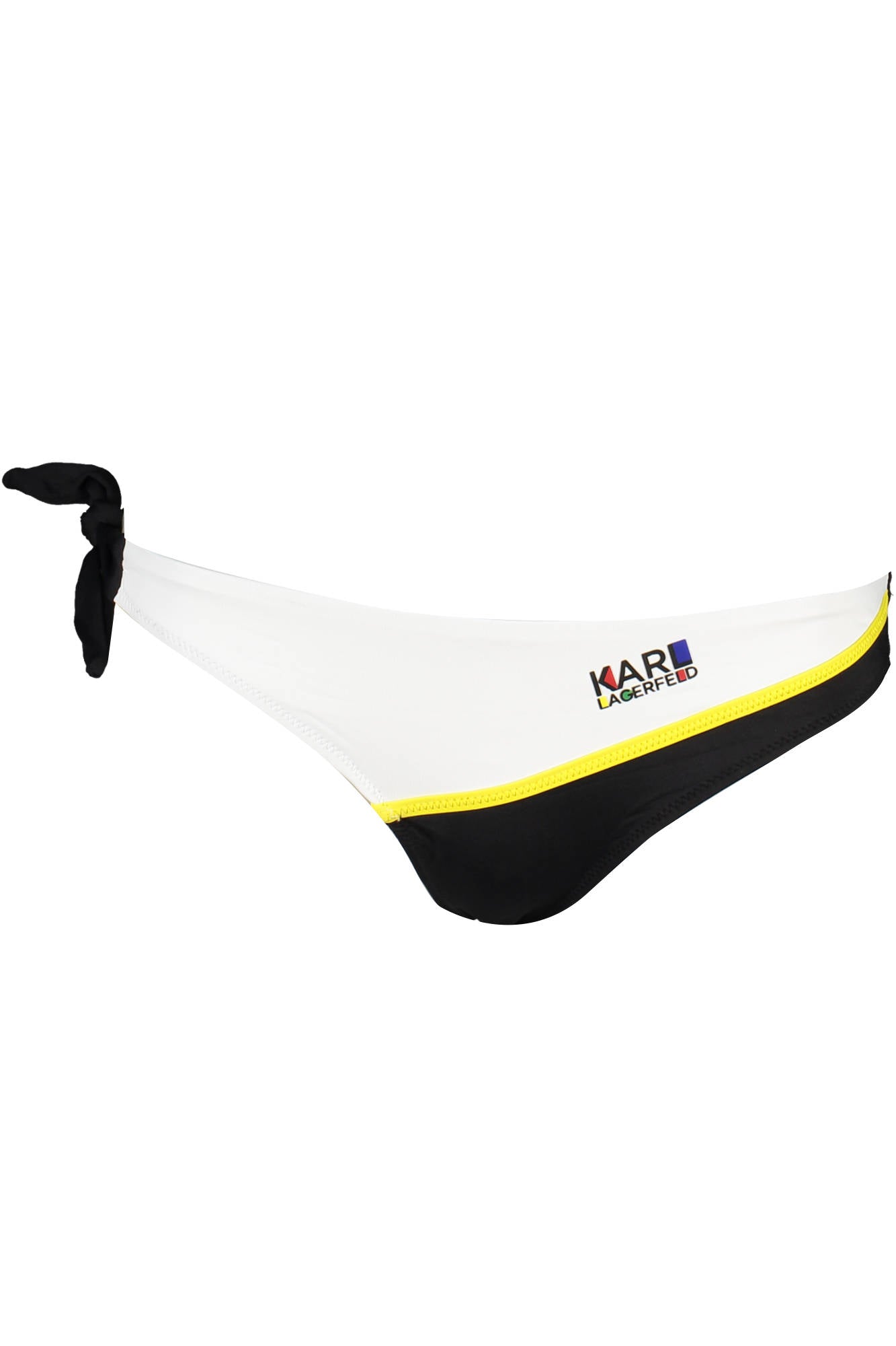 KL20WBT07_NERO_BLACK – Stilvolle Damen-Badehose in Schwarz mit Schnürung und Kontrastdetails – Größe: XS – Farbe: Nero