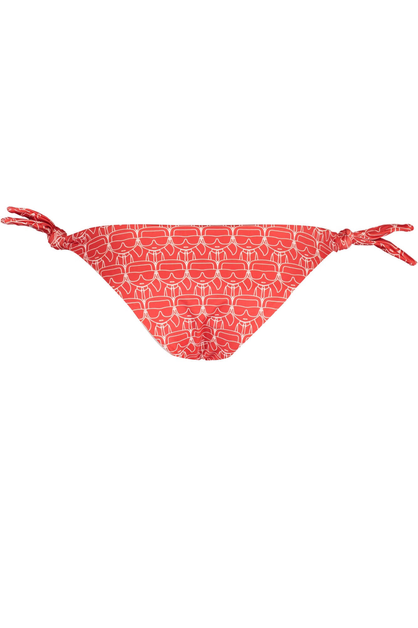 KL22WBT14_ROSSO_RED – Rote Damen-Badehose: Gefüttert, Schnürverschluss & Kontrastdetails – Größe: XS, S, M – Farbe: Rosso