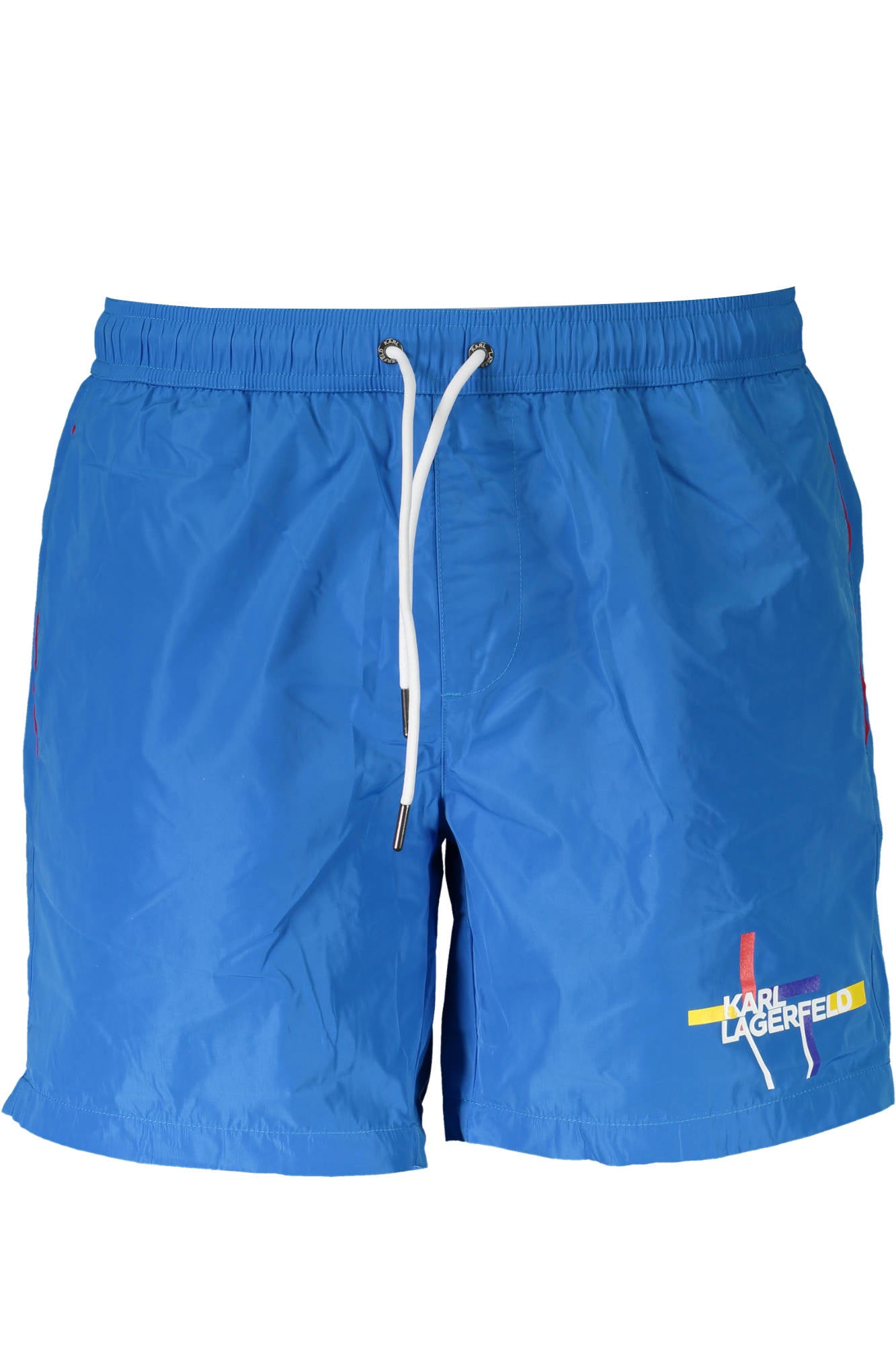 KL20MBM01_AZZURRO_BLUE – Strandmode Herren: Blaue Badehose mit Kontrastdetails und Taschen – Größe: S, M, L, 2XL – Farbe: Azzurro