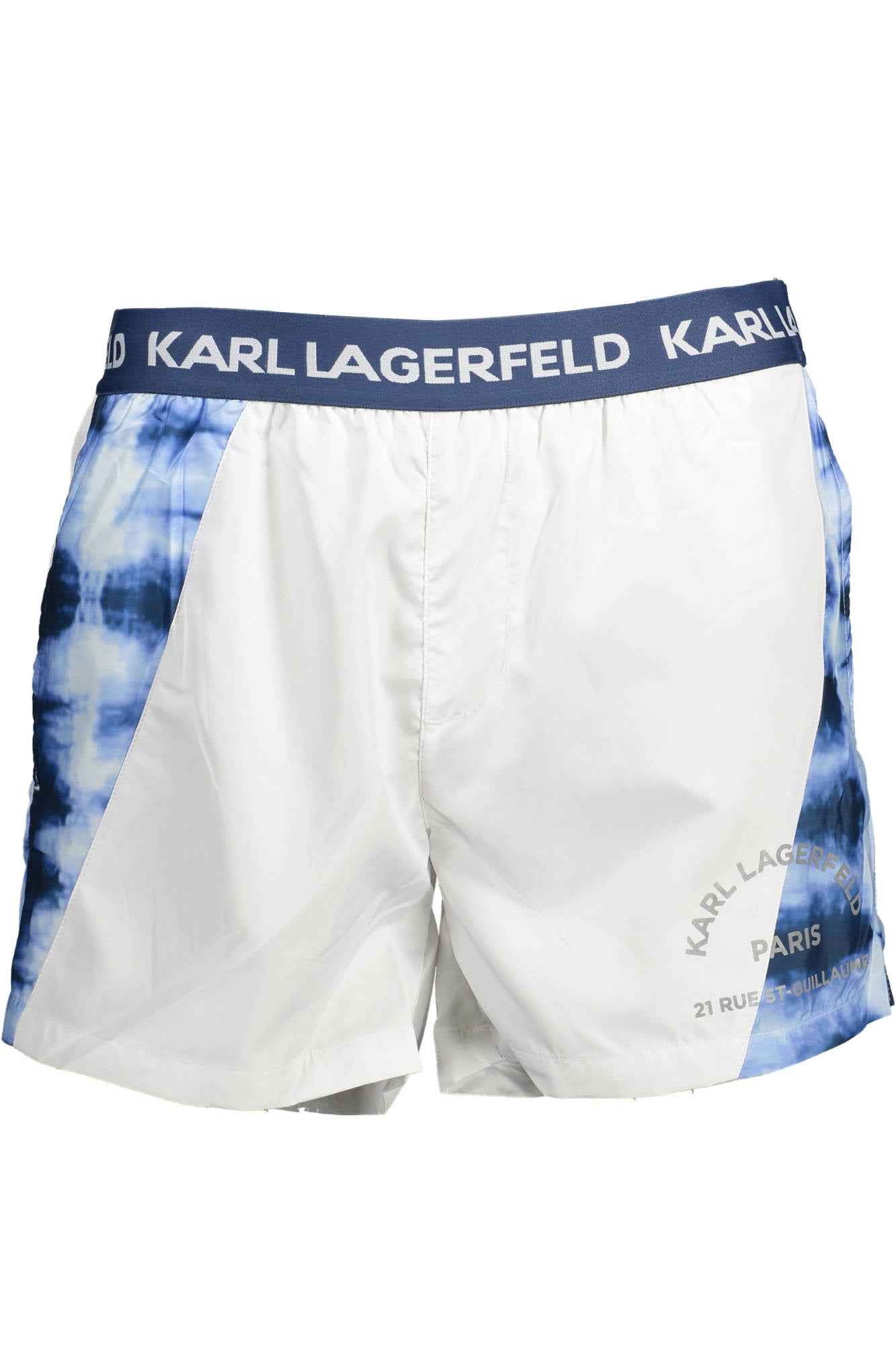KL22MBS05_BIANCO_ONLY-ONE-COLOUR – Elegante Herren Badeshorts in Weiß mit Kontrastdetails und Taschen – Größe: M – Farbe: Bianco