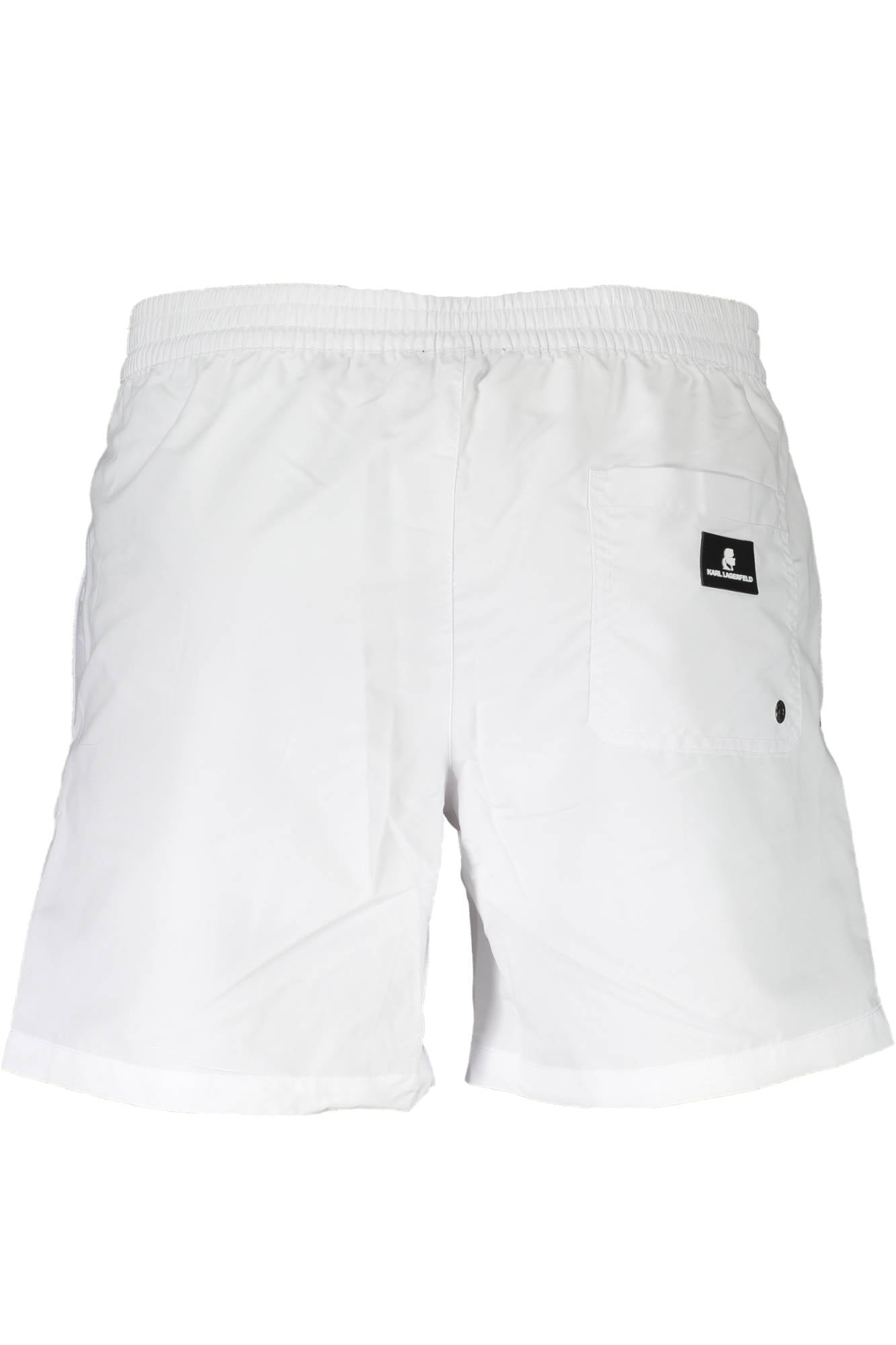 KL19MBM02_BIANCO_WHITE – Elegante weiße Herren-Badeshorts mit Taschen und stilvollen Details – Größe: 2XL – Farbe: Bianco