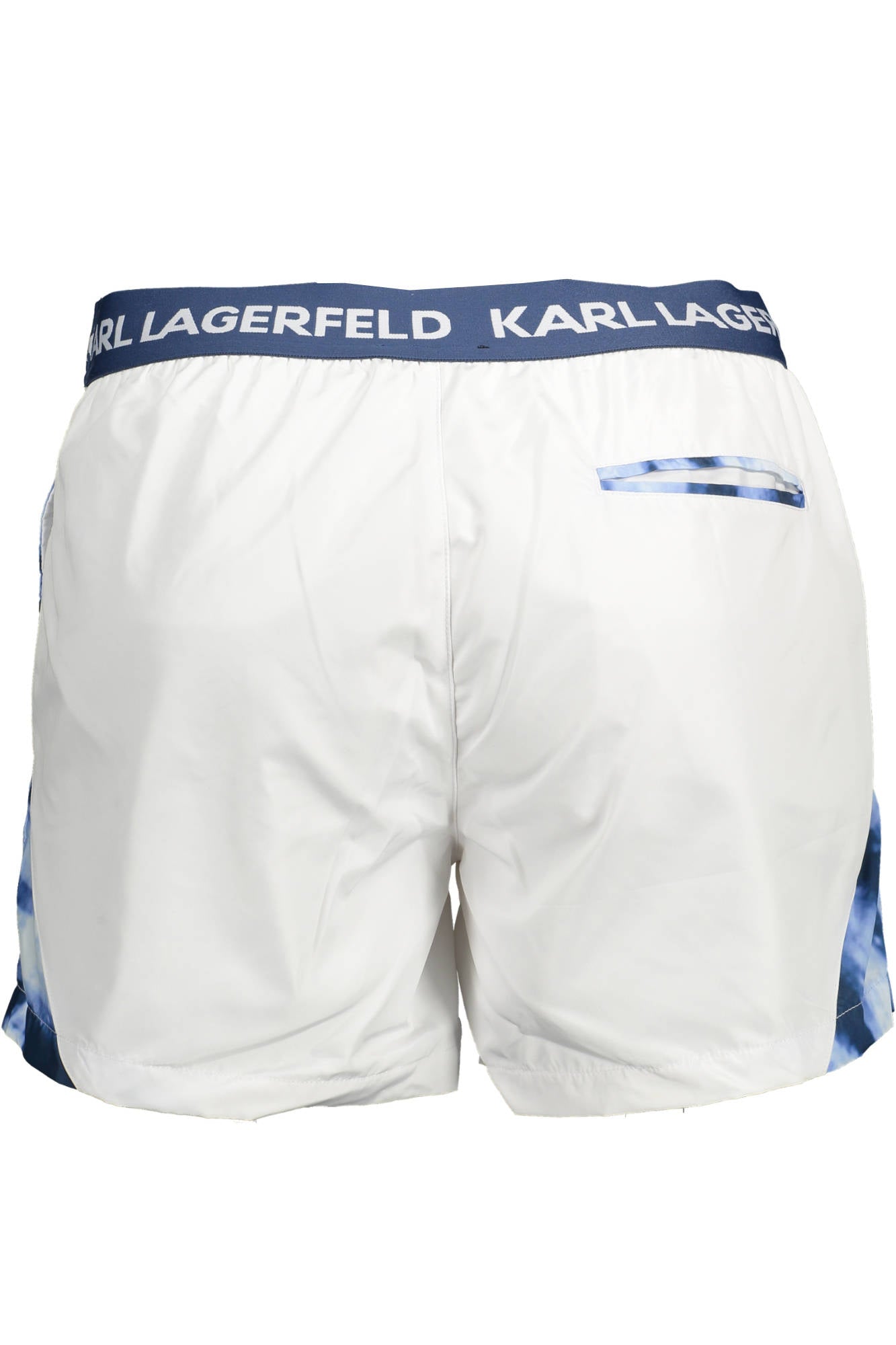 KL22MBS05_BIANCO_ONLY-ONE-COLOUR – Elegante Herren Badeshorts in Weiß mit Kontrastdetails und Taschen – Größe: M – Farbe: Bianco