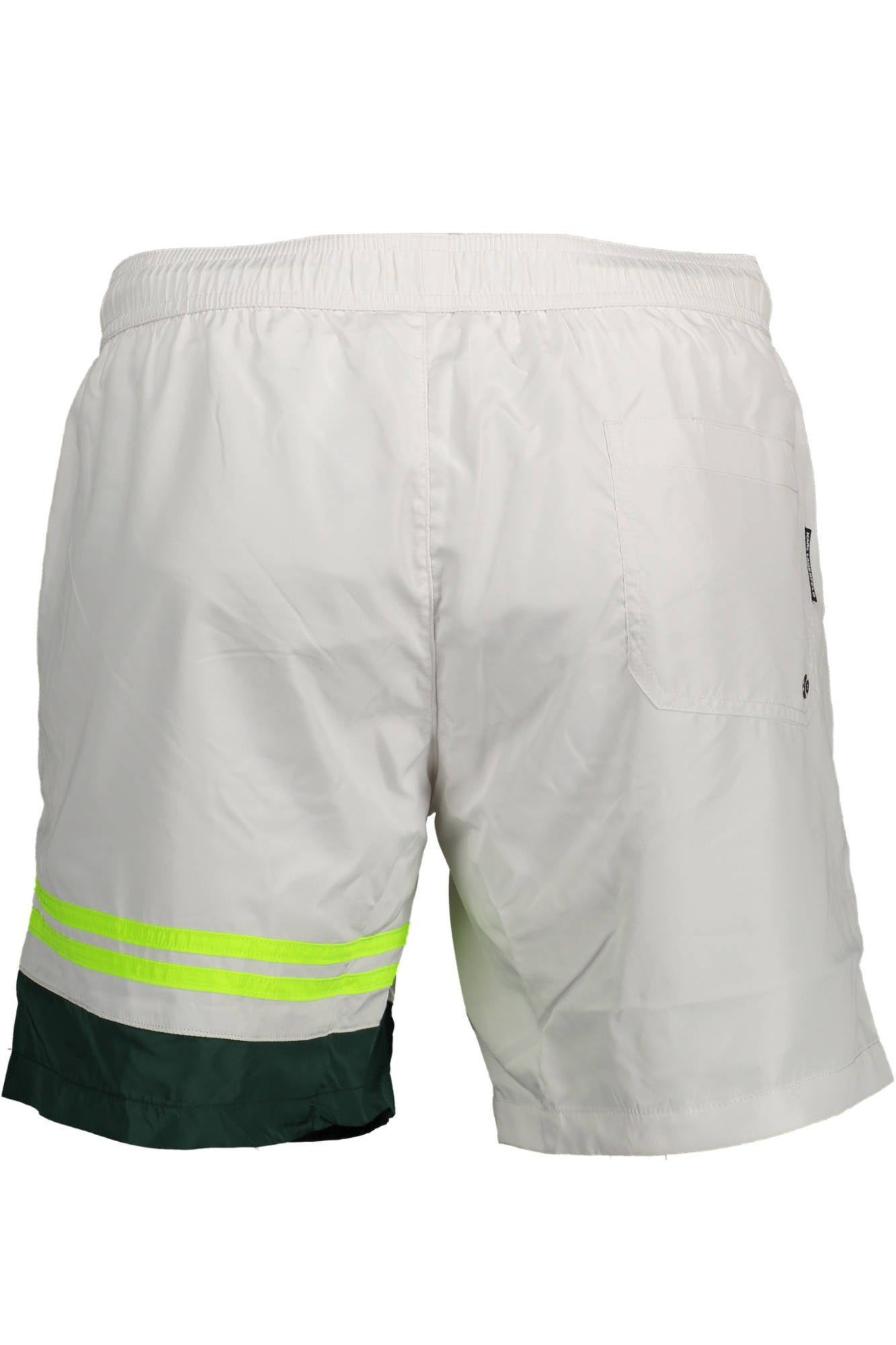KL22MBM05_BIANCO_WHITE – Badeshorts Herren Weiß - Mittellang mit Taschen & Innenfutter – Größe: S, M, L, XL – Farbe: Bianco