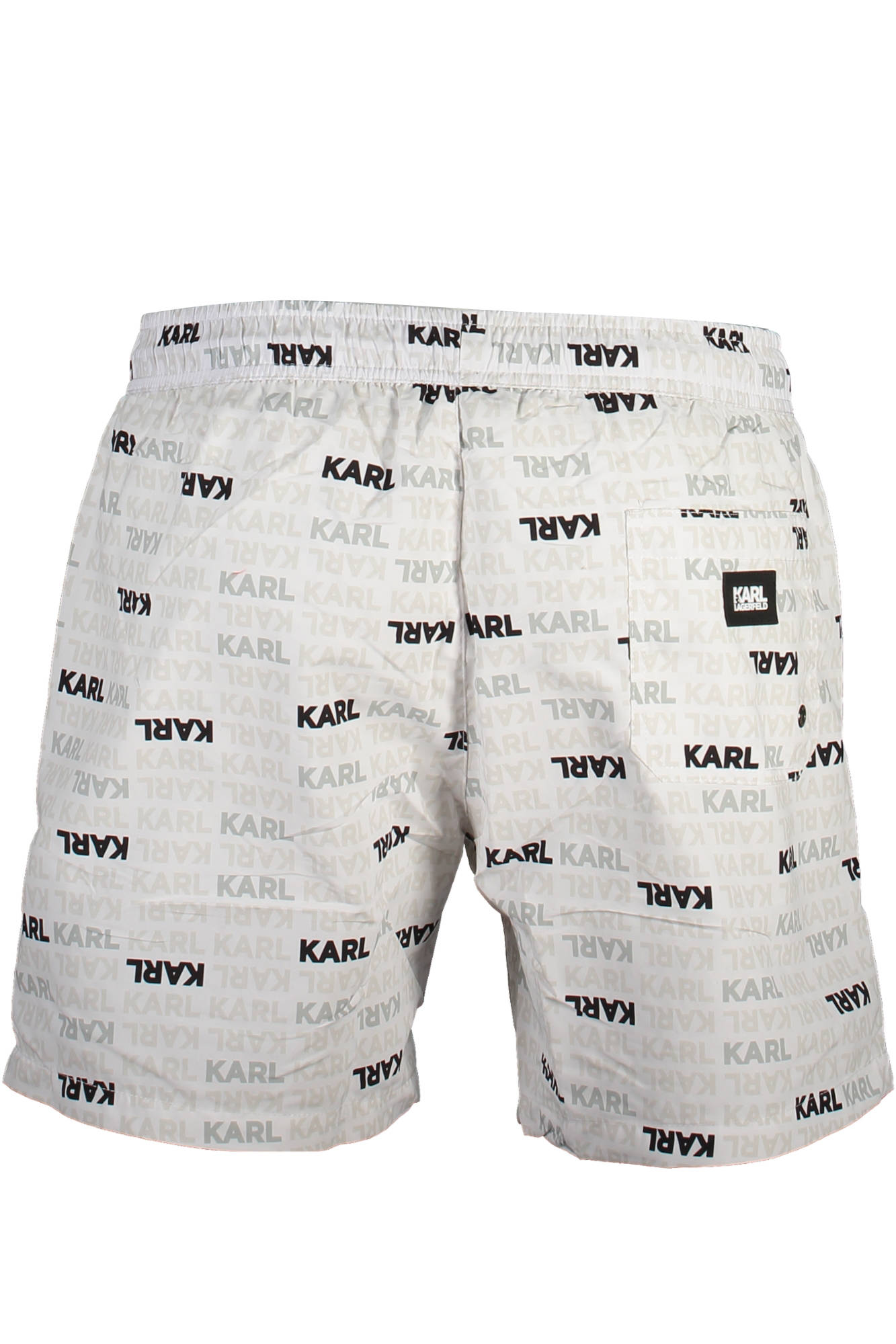 KL21MBM06_BIANCO_WHITE – Stylische weiße Herren-Badeshorts mit Kontrastdetails und Komfort – Größe: S, M – Farbe: Bianco