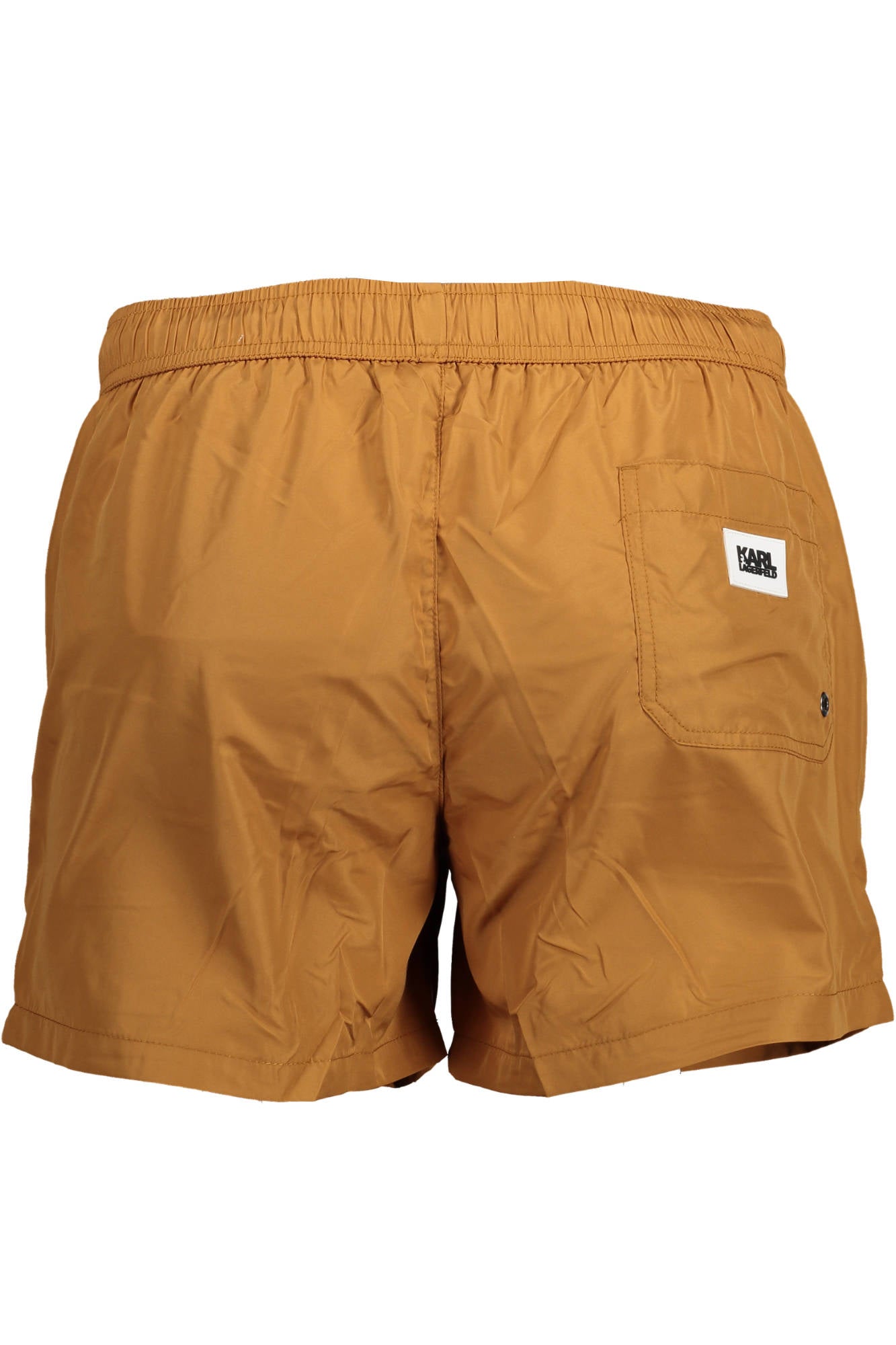 KL22MBS08_MARRONE_BROWN – Stilvolle Herren-Badehose in Braun mit elastischem Bund und Taschen – Größe: S – Farbe: Marrone