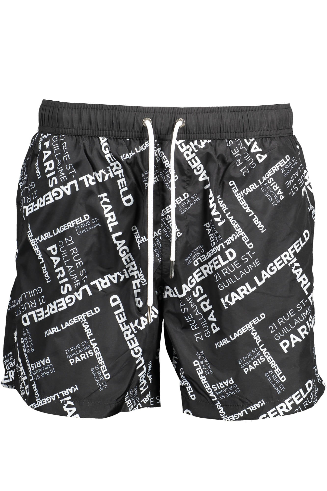 KL22MBM09_NERO_BLACK – Elegante Herrenschwimmbekleidung: Schwarze Badehose mit Details – Größe: S, M – Farbe: Nero