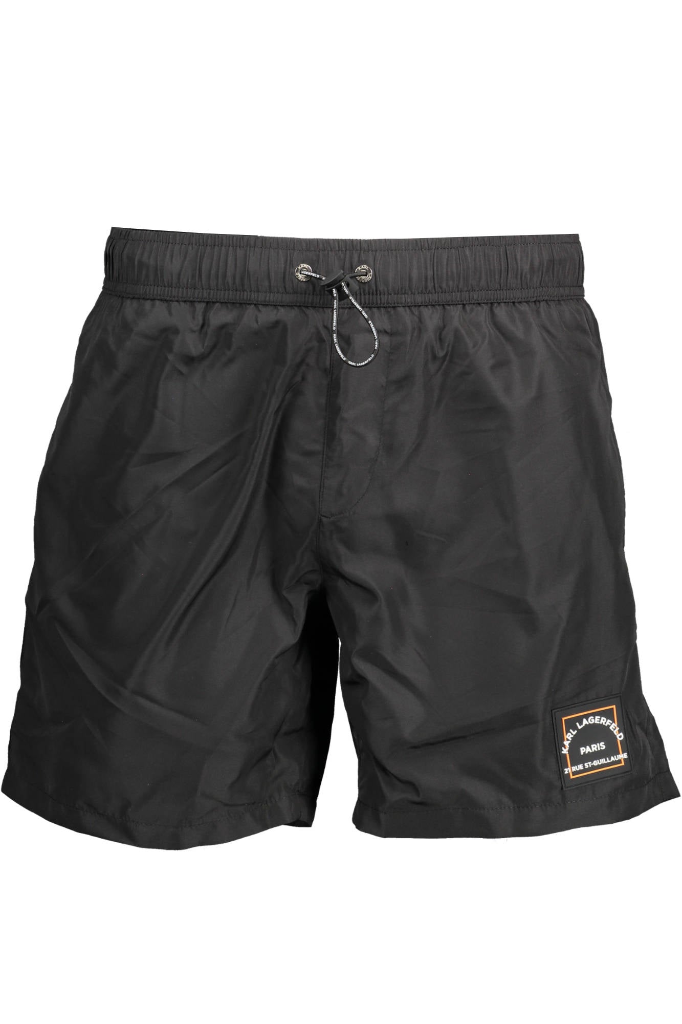 KL22MBM01_NERO_BLACK – Stilvolle schwarze Herren-Badehose mit Taschen und Logo-Akzent – Größe: S – Farbe: Nero