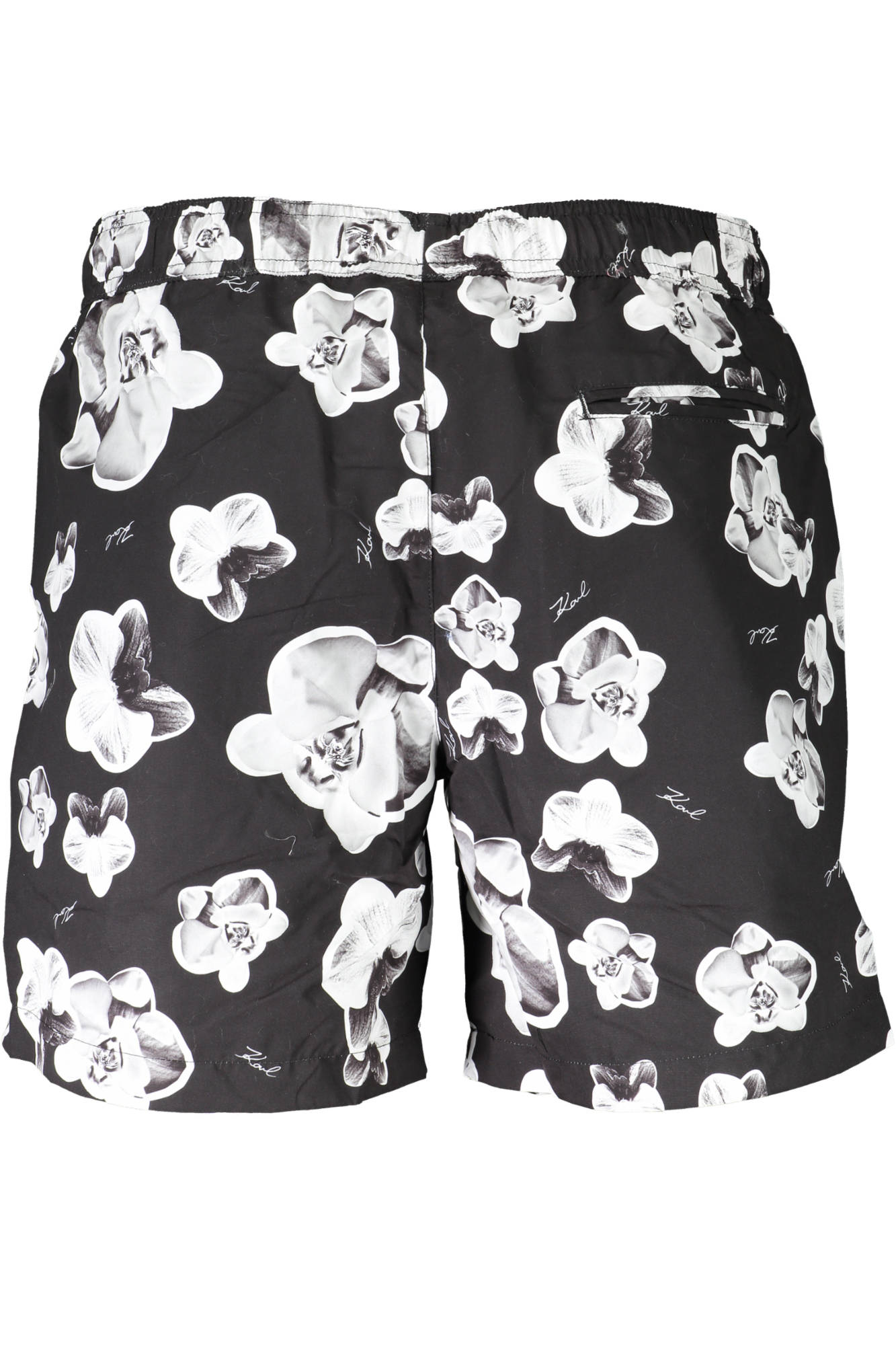 KL20MBM12_NERO_BLACK – Stilvolle schwarze Herren Badeshorts mit Taschen und Netzslip – Größe: S, M, L, XL, 2XL – Farbe: Nero