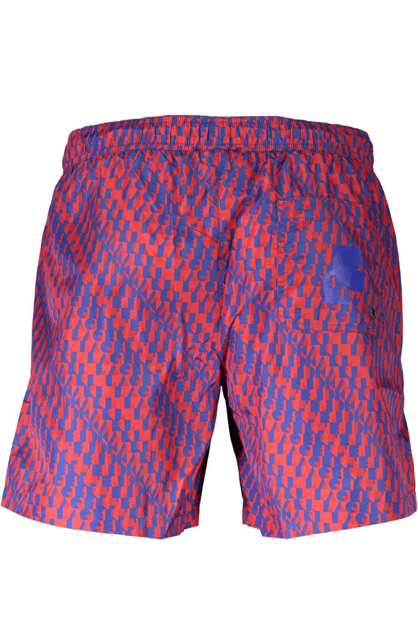 KL20MBM09_ROSSO_REDNAVY – Trendige Herren Badehose Rot: Mittellang, Taschen, Kordelzug, Logo – Größe: S – Farbe: Rosso