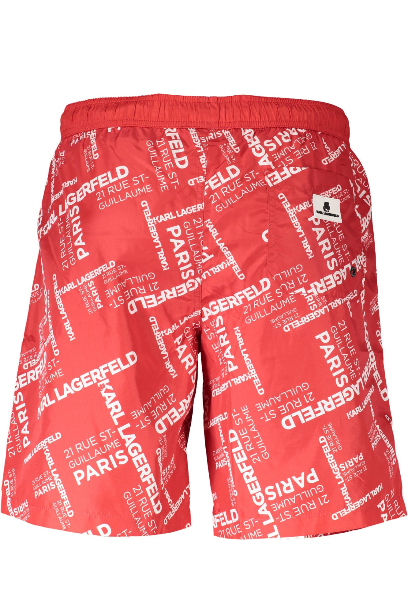 KL20MBL01_ROSSO_RED – Trendiger Herren-Badeslip in Rot mit Taschen und Kordelzug – Größe: S, M, L – Farbe: Rosso