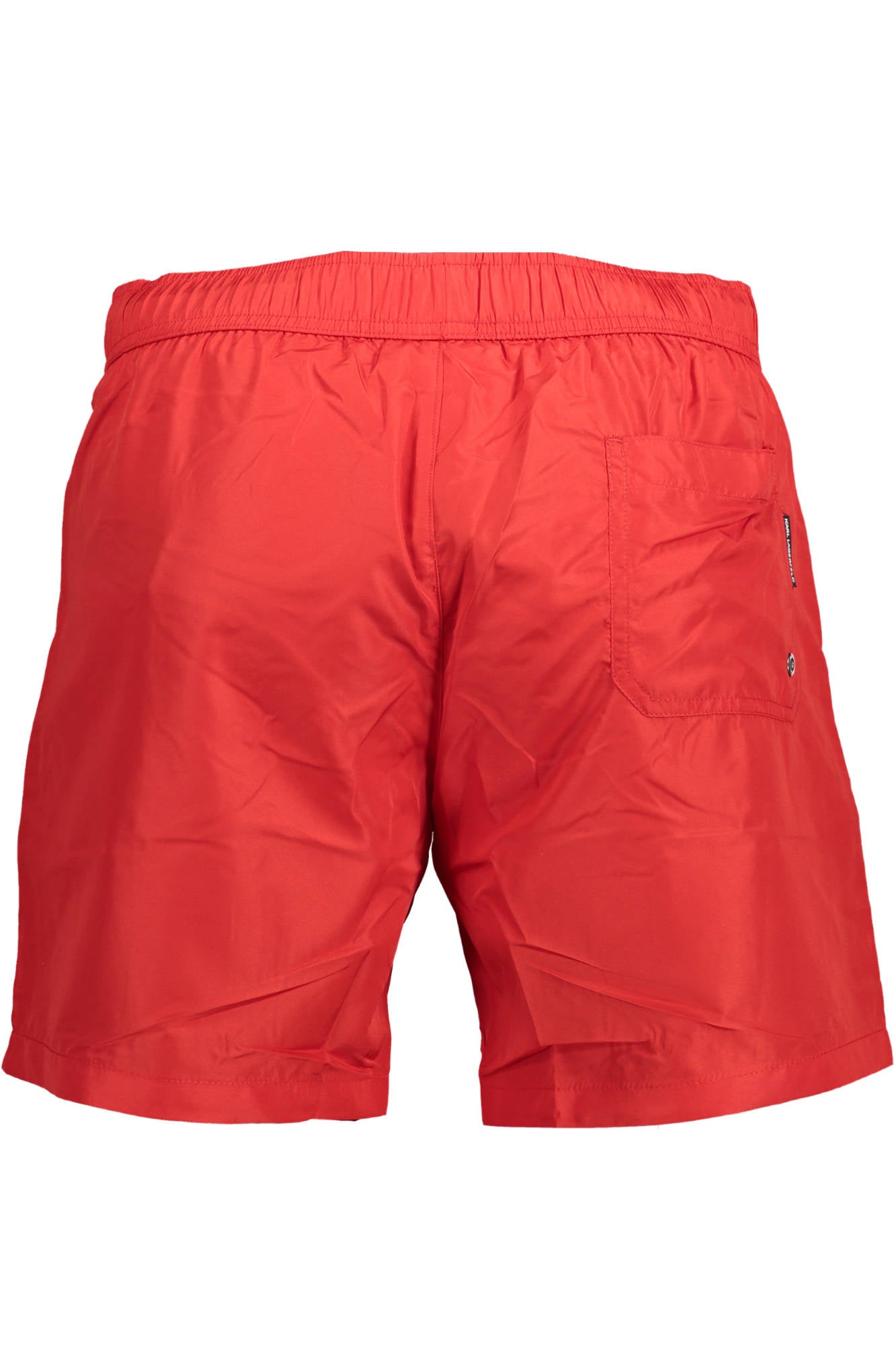 KL22MBM01_ROSSO_RED – Komfortable rote Herren-Badeshorts mit elastischem Bund & Taschen – Größe: S, M, L – Farbe: Rosso