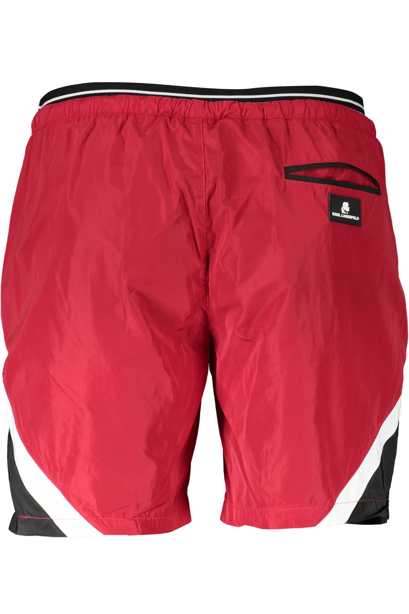 KL20MBM05_ROSSO_RED – Herren Badehose Rot - Mittellang mit Taschen und Innenslip – Größe: S, M, L – Farbe: Rosso