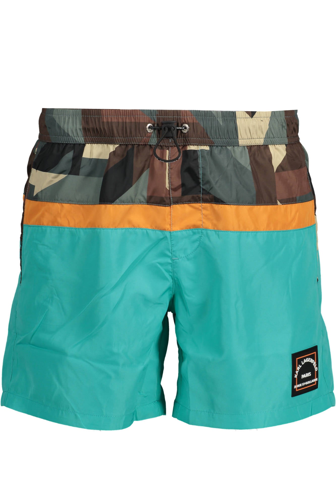 KL22MBS04_VERDE_CERAMIC – Grüne Herren-Badeshorts mit Taschen und Kordelzug für den Sommer – Größe: S, M – Farbe: Verde