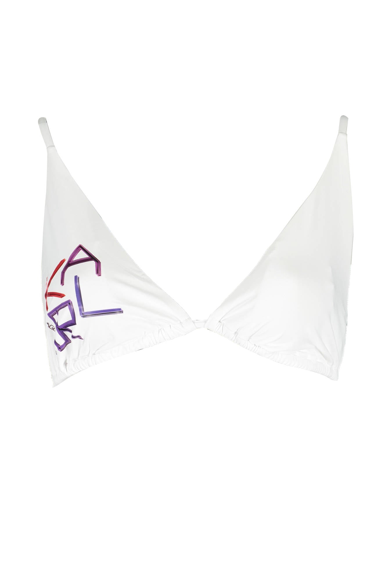 KL21WTP09_BIANCO_WHITE – Elegantes Damen-Bikini-Oberteil: Weiß, Kontrastdetails & Bindebänder – Größe: XS – Farbe: Bianco