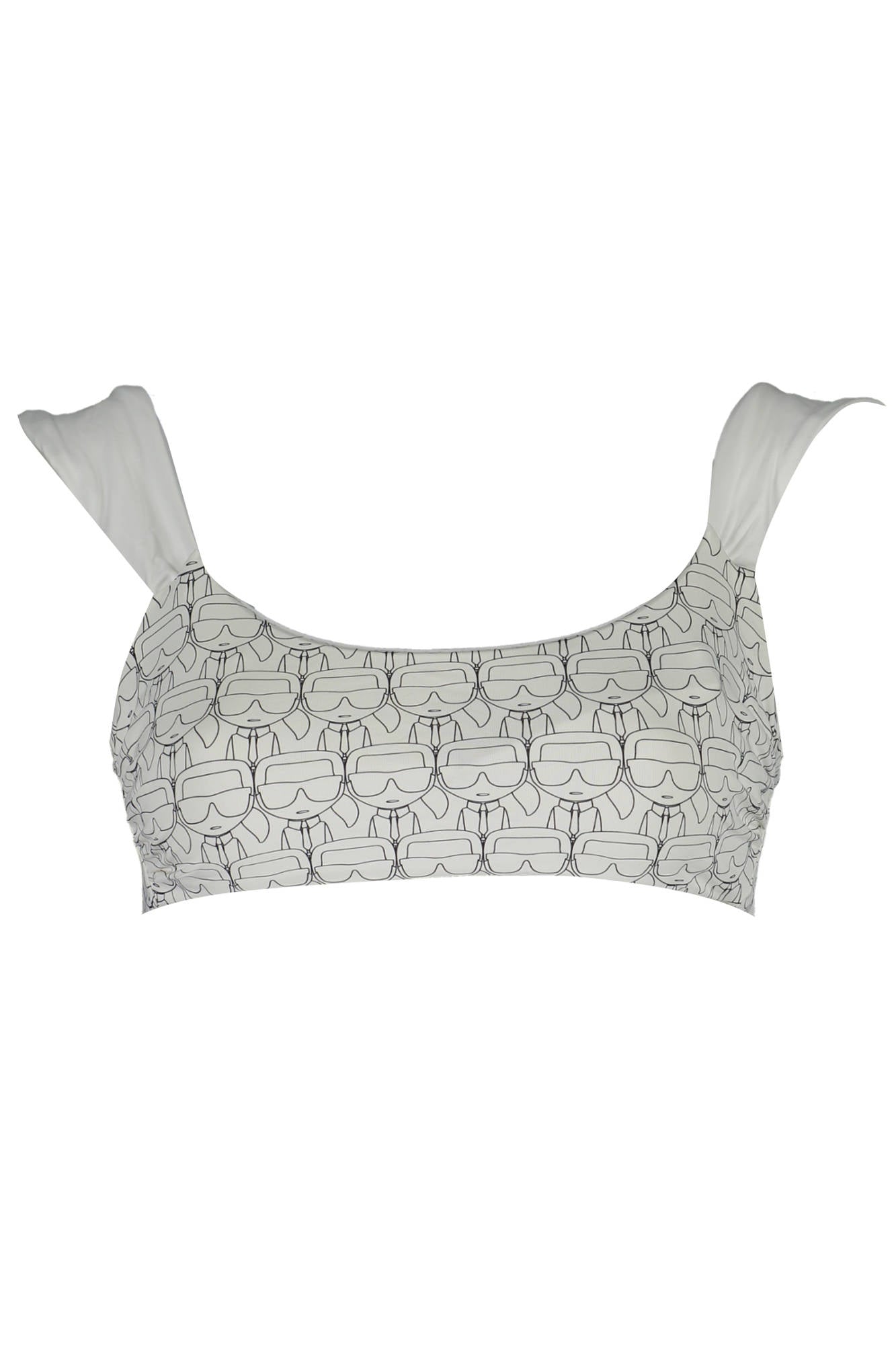 KL21WTP13_BIANCO_WHITE – Elegantes Damen Bandeau-Badeanzug-Oberteil in Weiß mit Kontrastdetails – Größe: XS – Farbe: Bianco