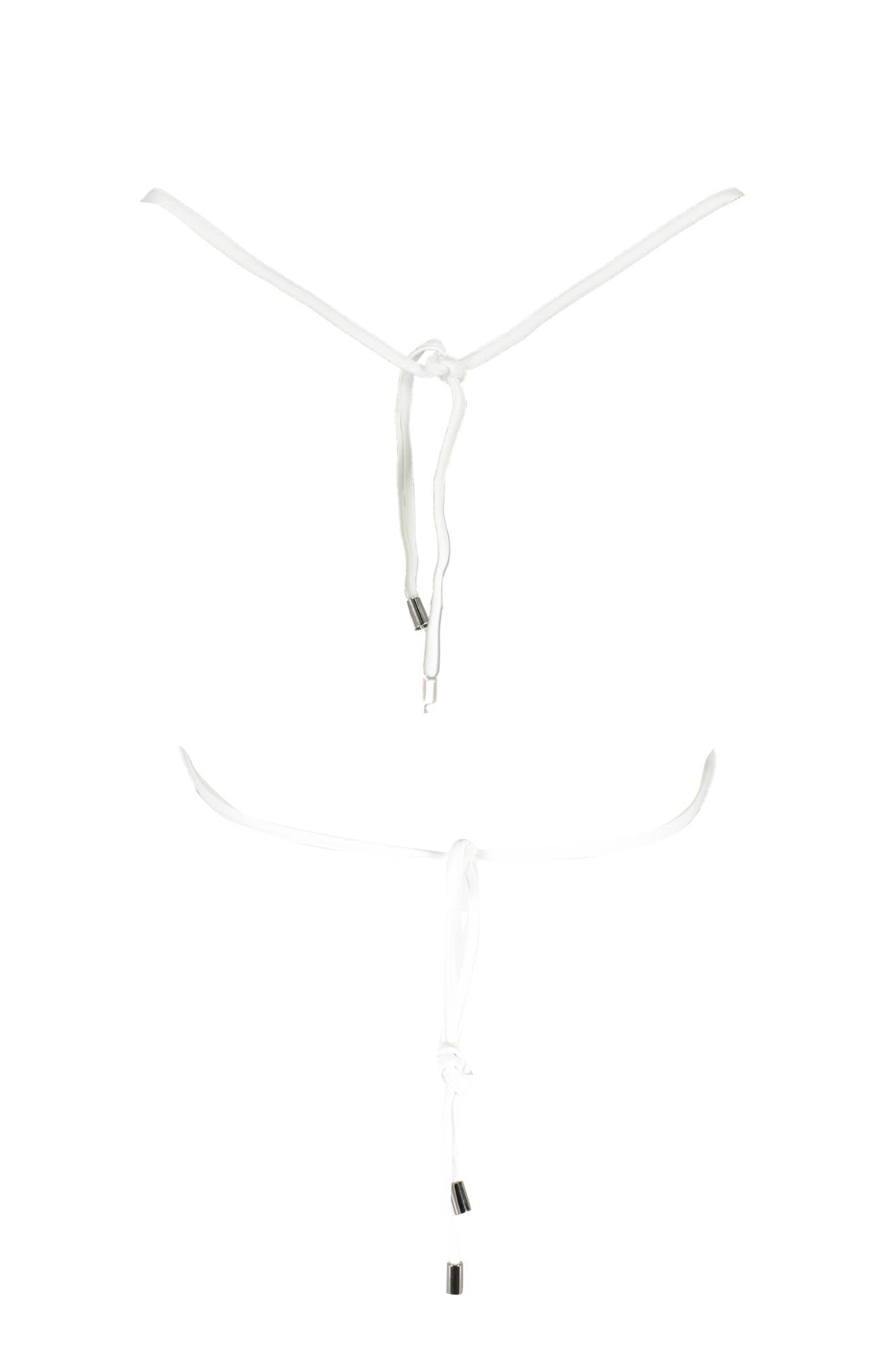 KL21WTP09_BIANCO_WHITE – Elegantes Damen-Bikini-Oberteil: Weiß, Kontrastdetails & Bindebänder – Größe: XS – Farbe: Bianco