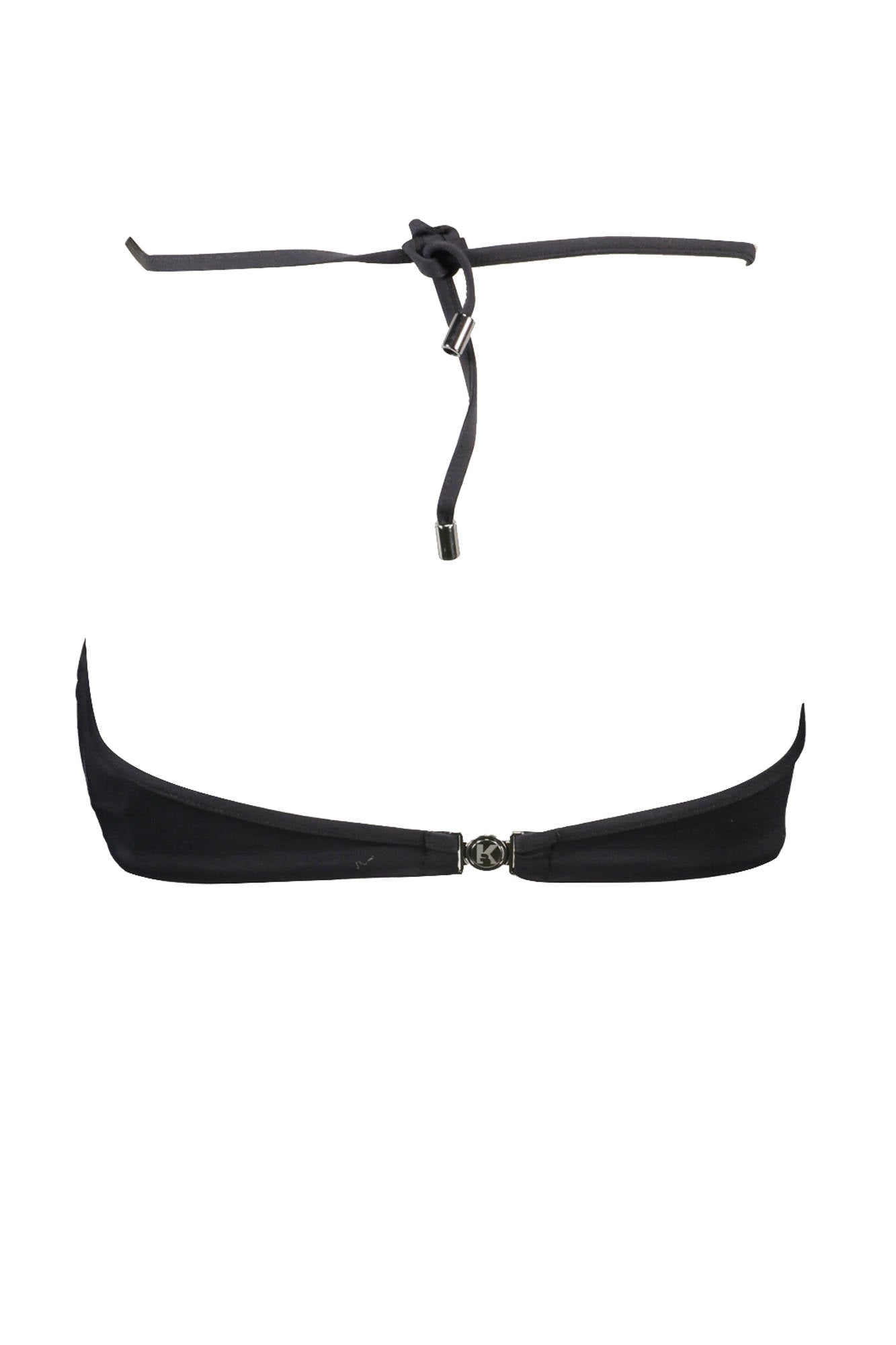 KL21WTP10_NERO_ONLY-ONE-C – Elegantes Schwarzes Damen Bikini-Top mit Streifen und Clipverschluss – Größe: XS, S – Farbe: Nero