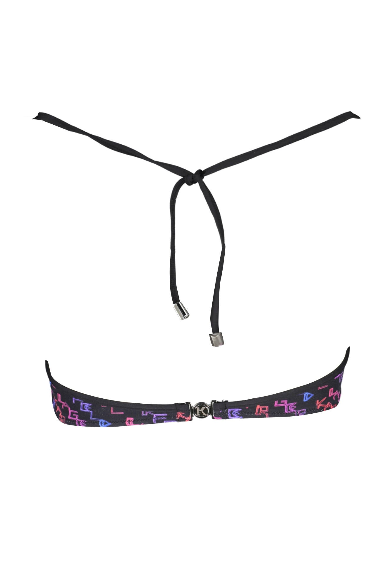 KL21WTP19_NERO_BLACK – Elegantes Bandeau-Bikini-Top in Schwarz mit Kontrastdetails – Größe: XS, S – Farbe: Nero